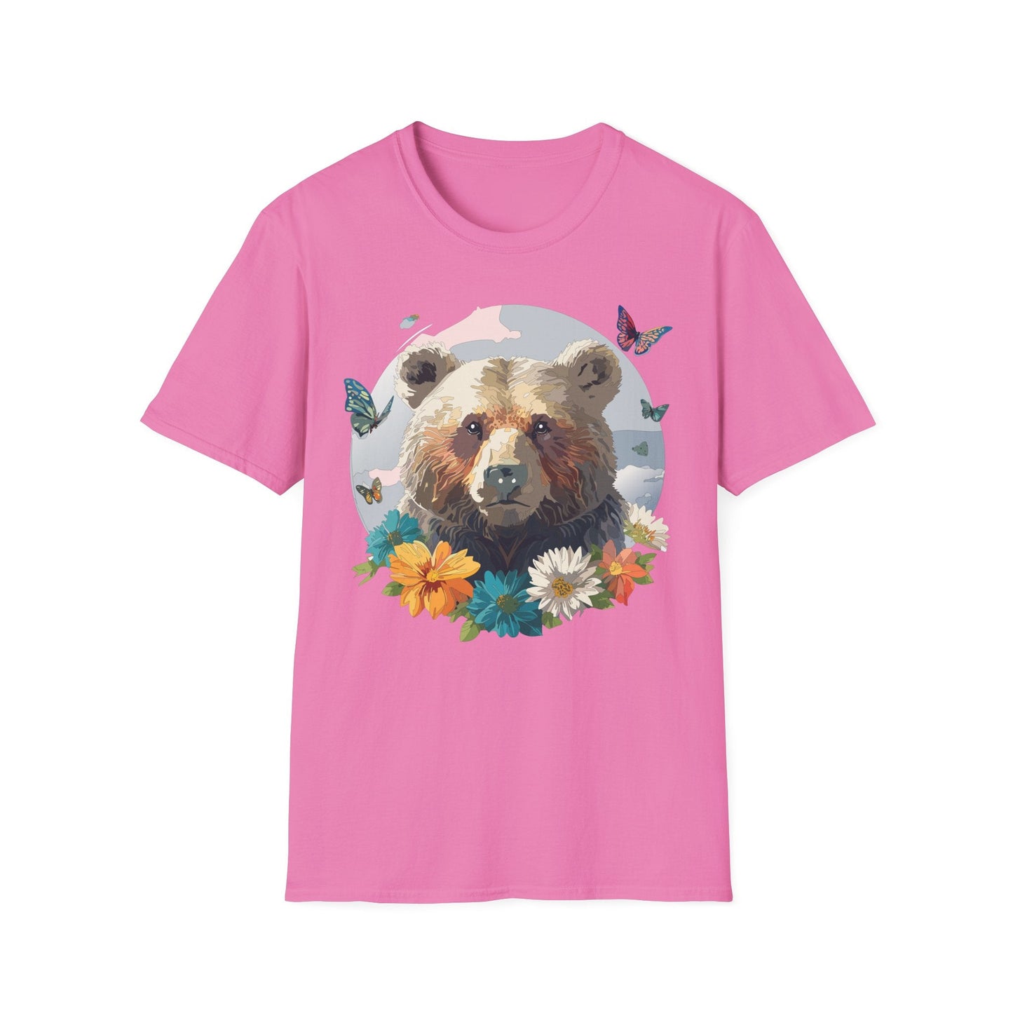 Bear T Shirt Unisex Gildan Softstyle Cotton Tee With Teddy Bear Design Lightweight Comfort