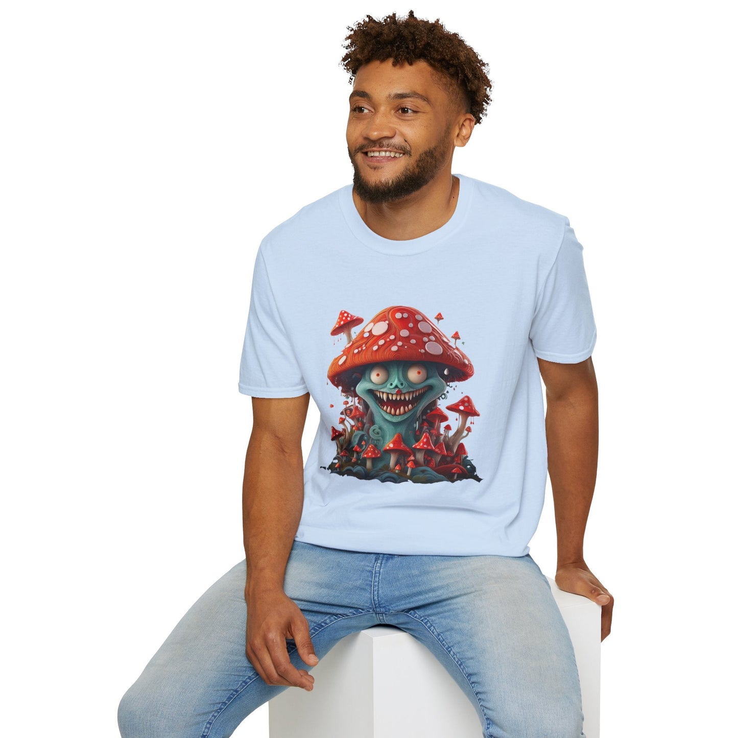 Mashroom Tee Shirt Unisex Softstyle Short Sleeve Tee With Funny Mashroom Artwork