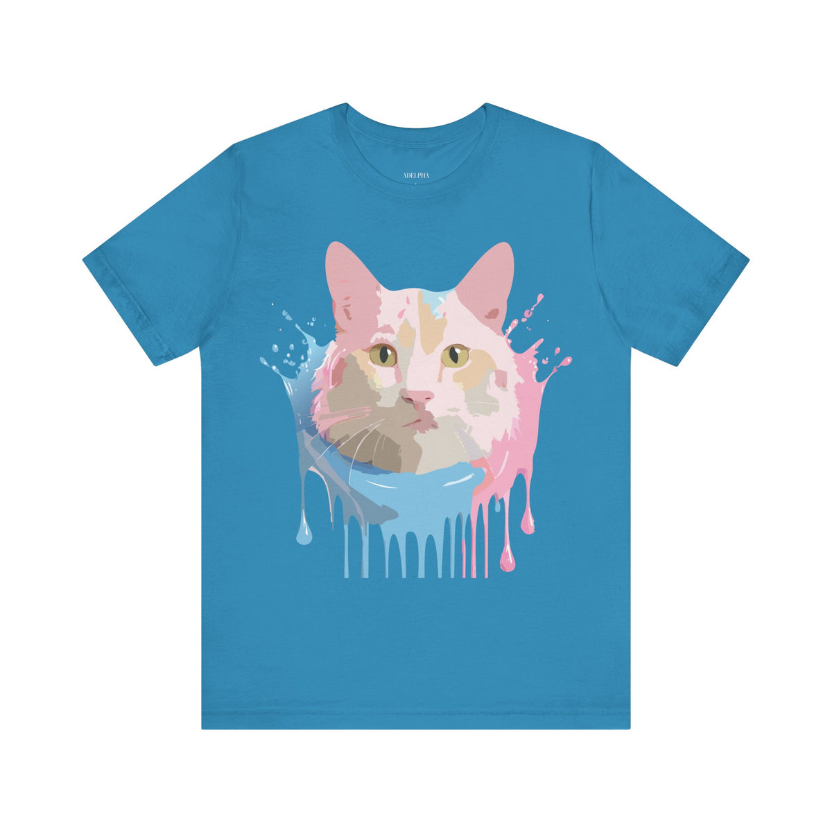 Cat Graphic Unisex Cotton Bella+Canvas Tee with Art Animal Design e203