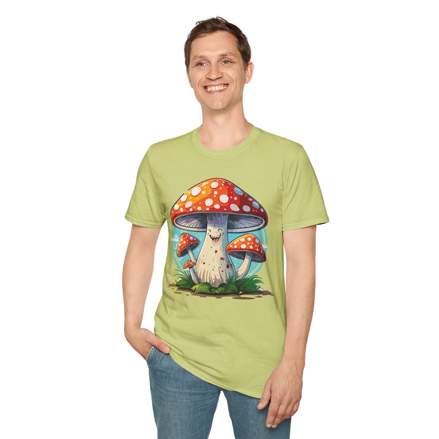 Mashroom Tee Shirt Unisex Funny Mashroom Design Softstyle Cotton Tee For Everyday Comfort