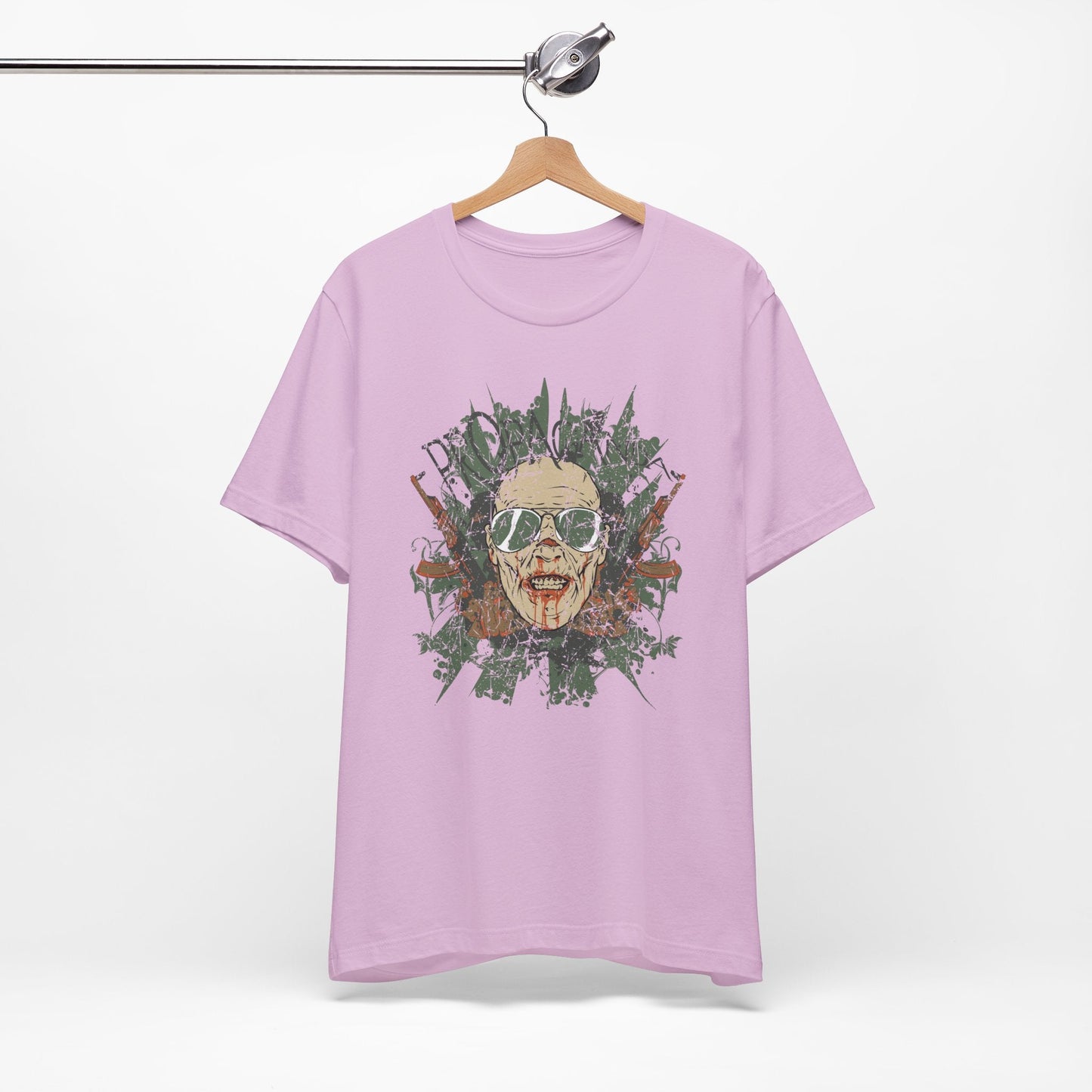 Retro Skull Floral Graphic Design Unisex Cotton T-Shirt G-2