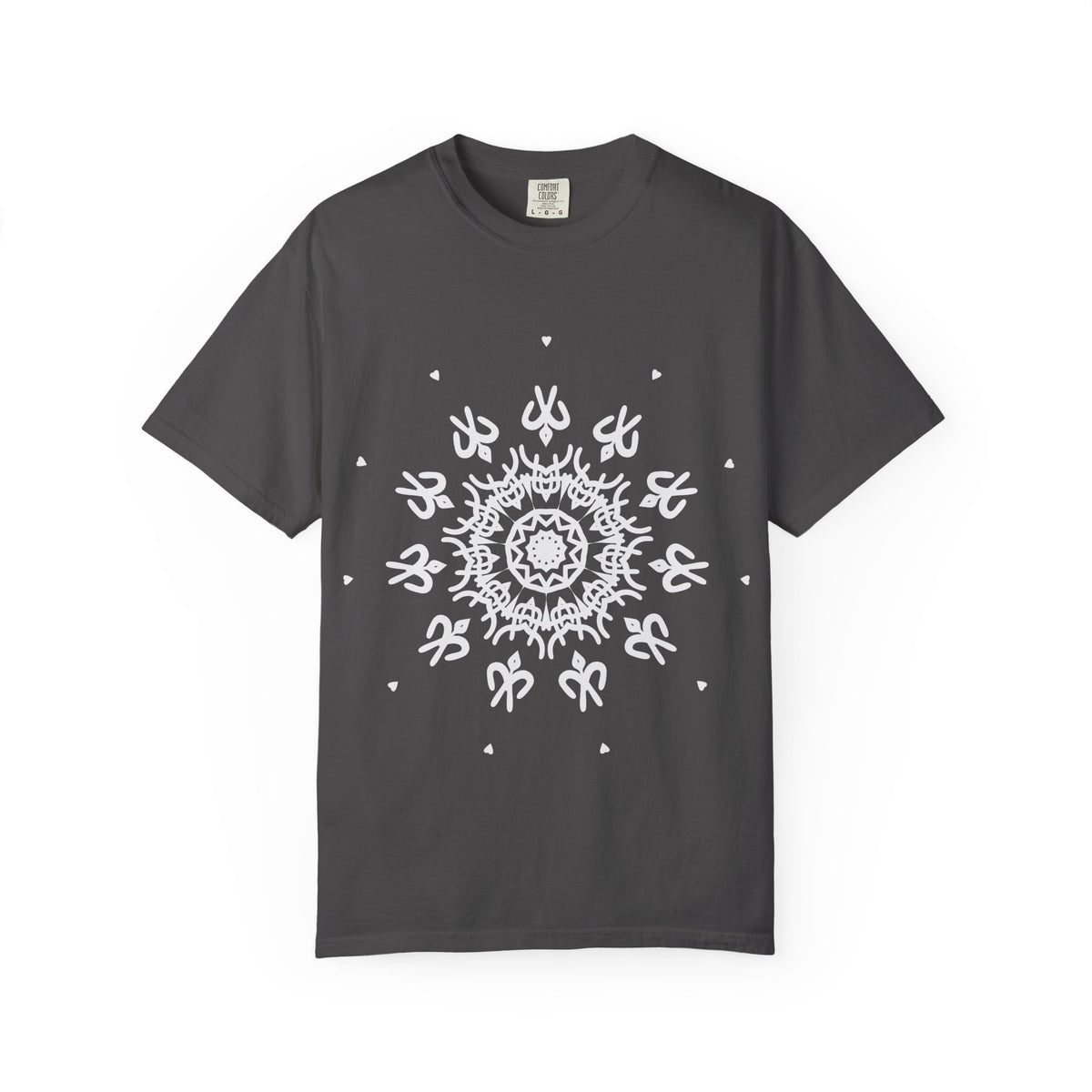 Unisex Garment Dyed Cotton T-Shirt with Mandala Graphic Design