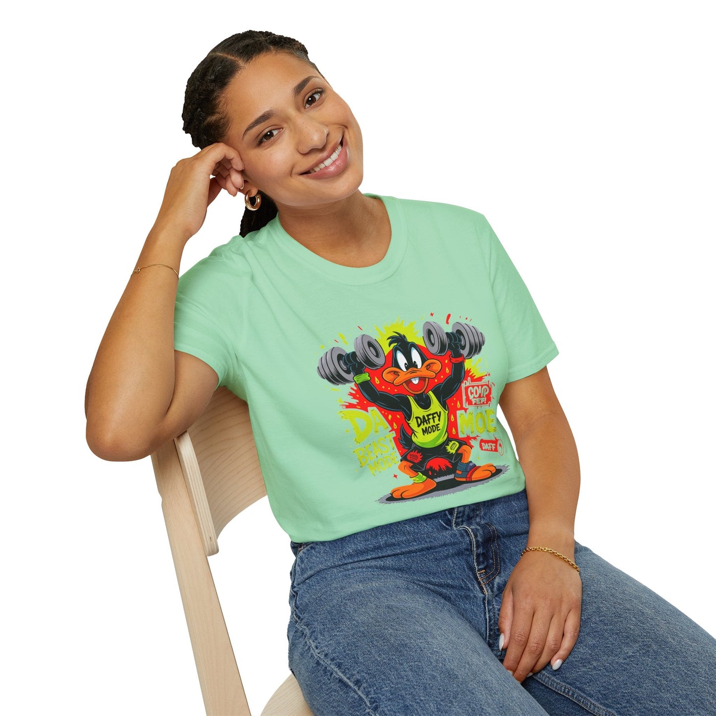 Unisex Cartoon T Shirt With Animation Design Funny Animals Tee Softstyle Gildan 64000