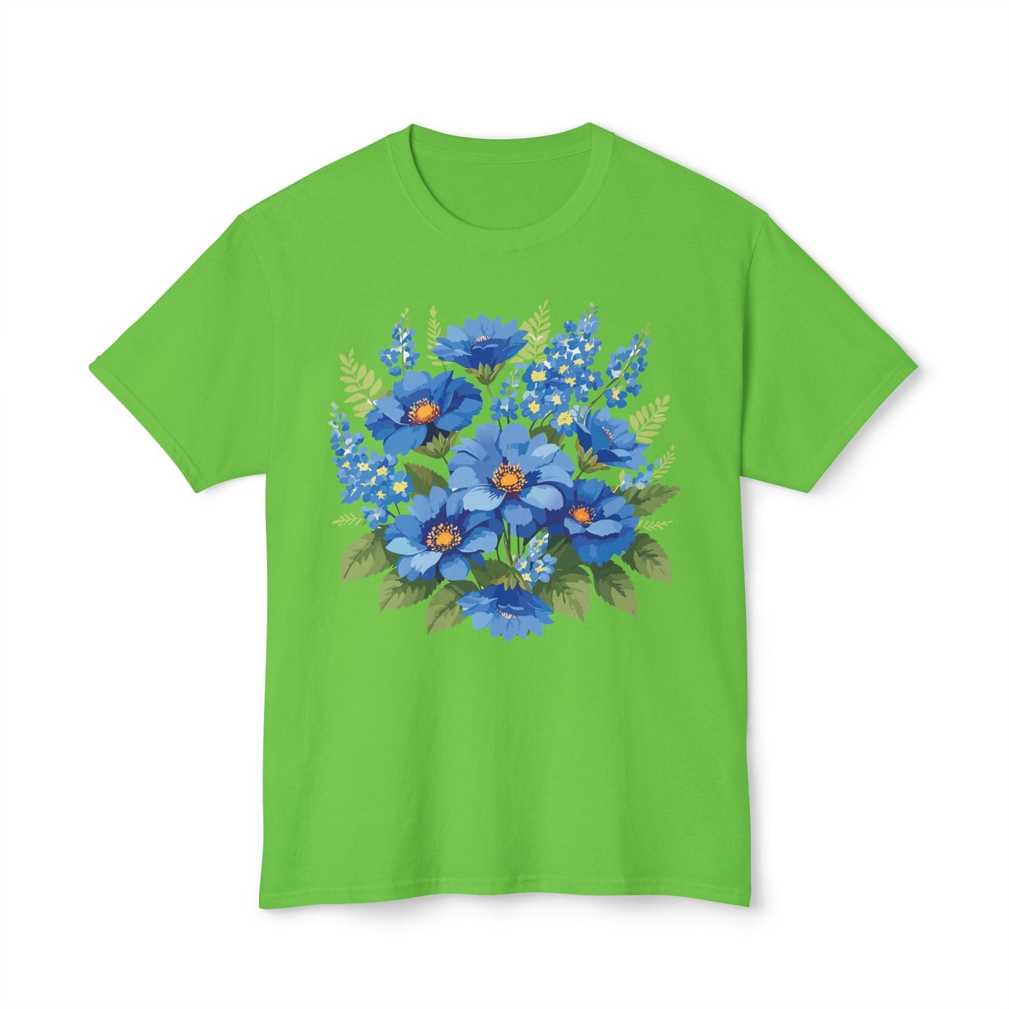 Unisex Floral Art T Shirt Cotton Tee With Vintage Flowers Art Print Breathable USA Made