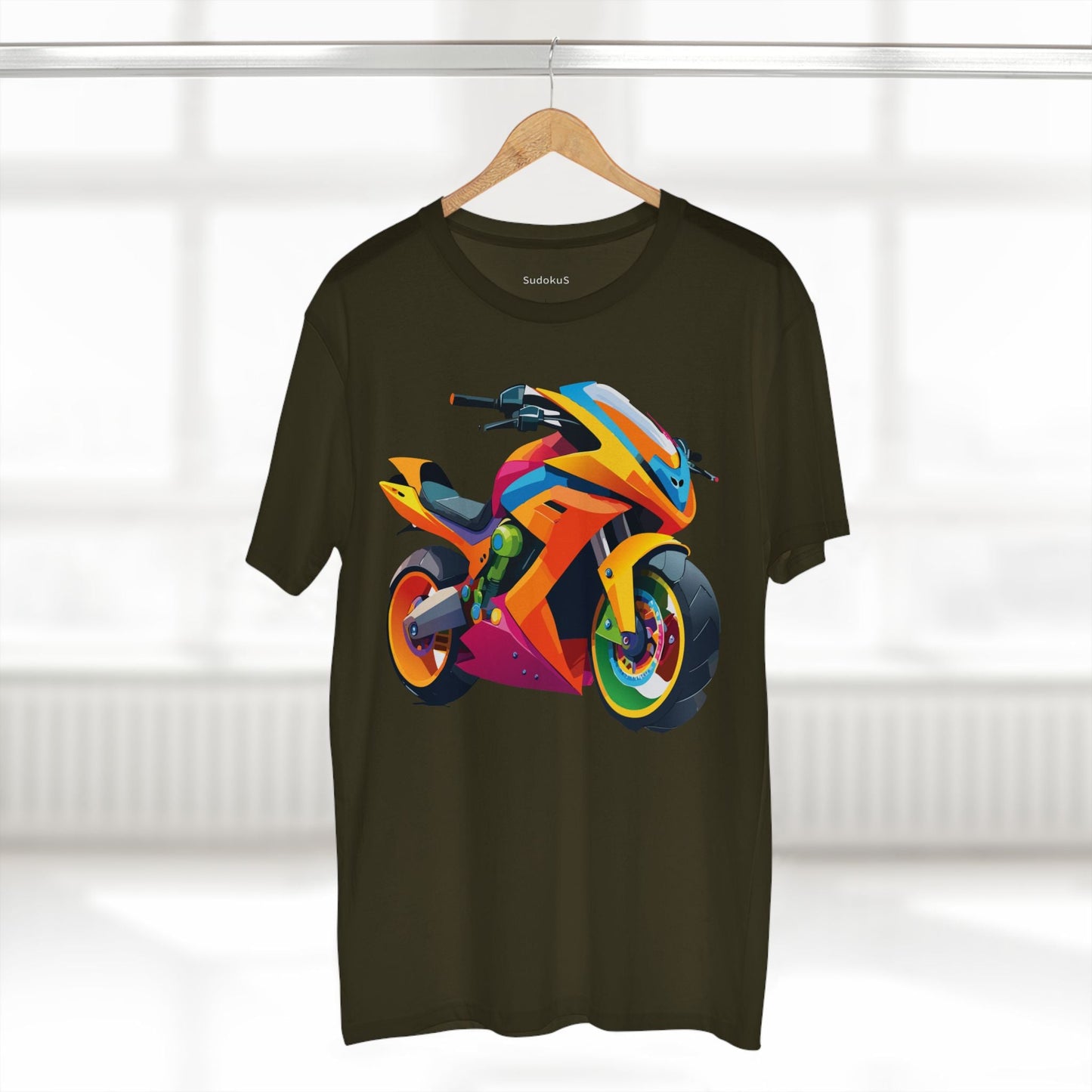 Moto Bike Graphic Unisex 100 Cotton Staple Tee 8