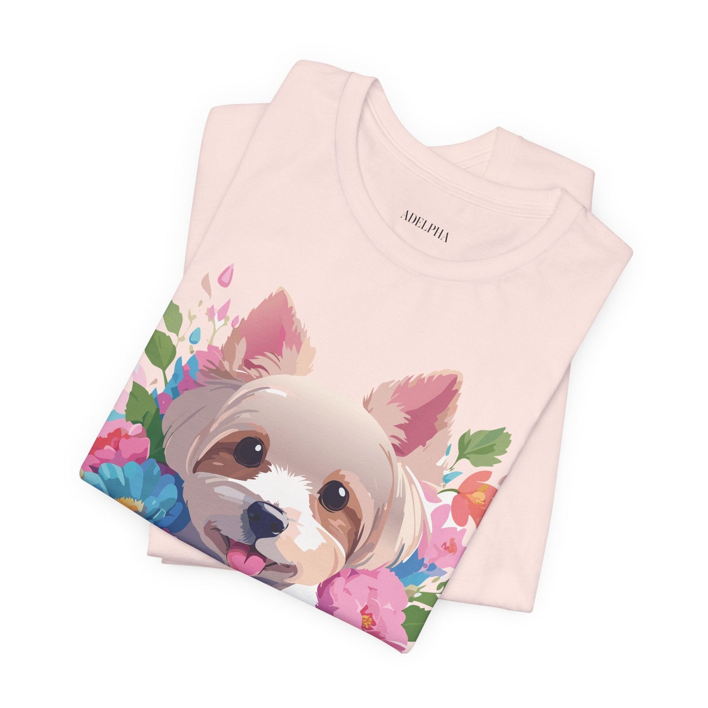 Unisex Graphic T Shirt With Original Adelpha Artwork Vintage Inspired Dog Design