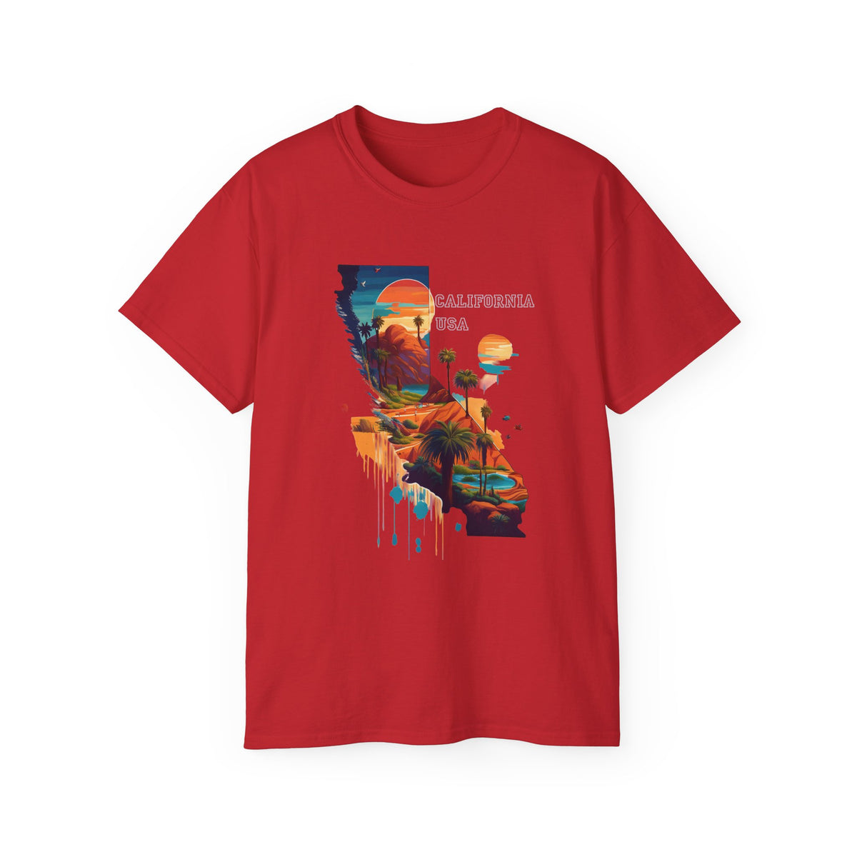 California State Graphic Unisex Ultra 100 Cotton Medium-Weight Classic Fit-Gildan 2000 -s6