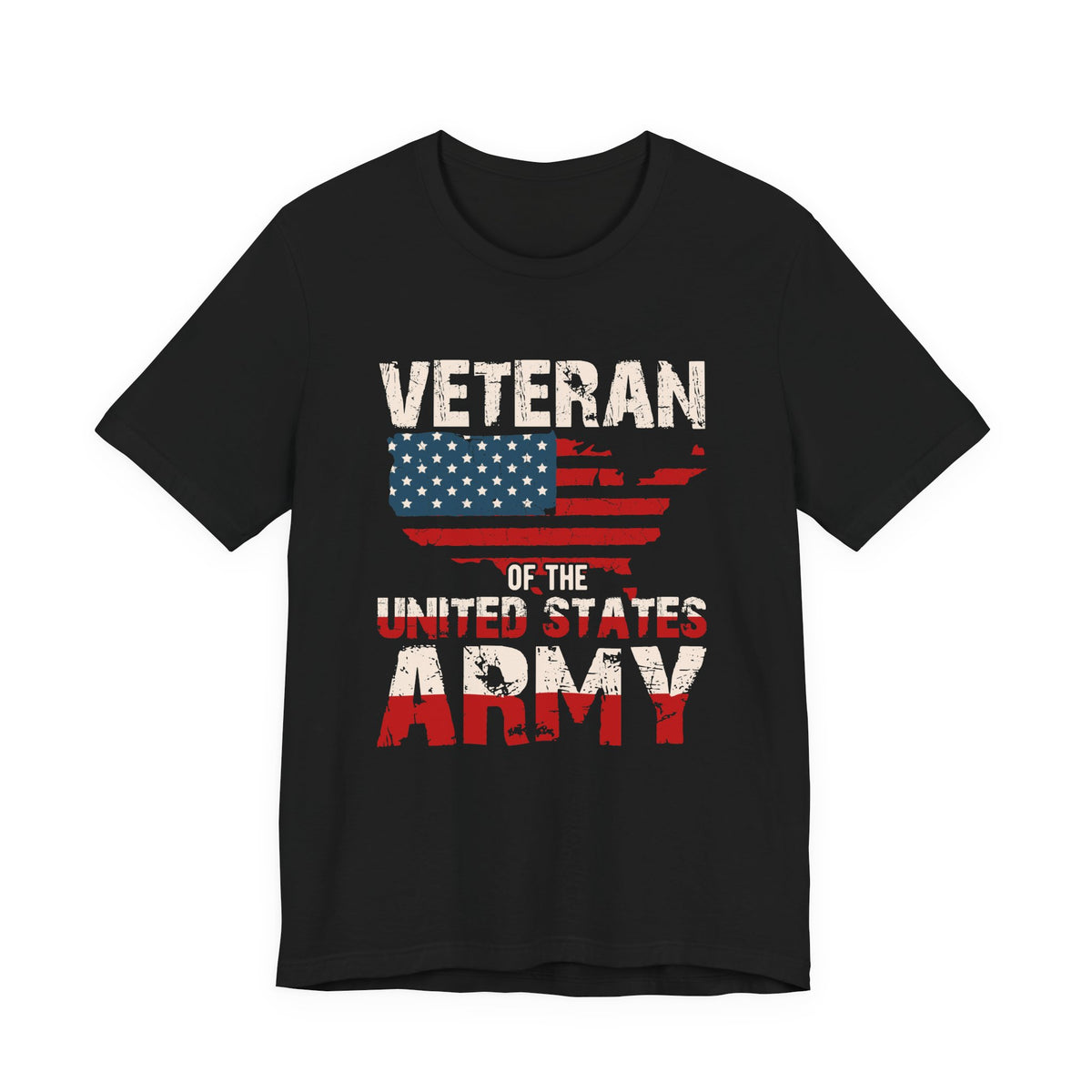 Veteran of the United States Army Tee American Flag Distressed Military Unisex Cotton Shirt v6