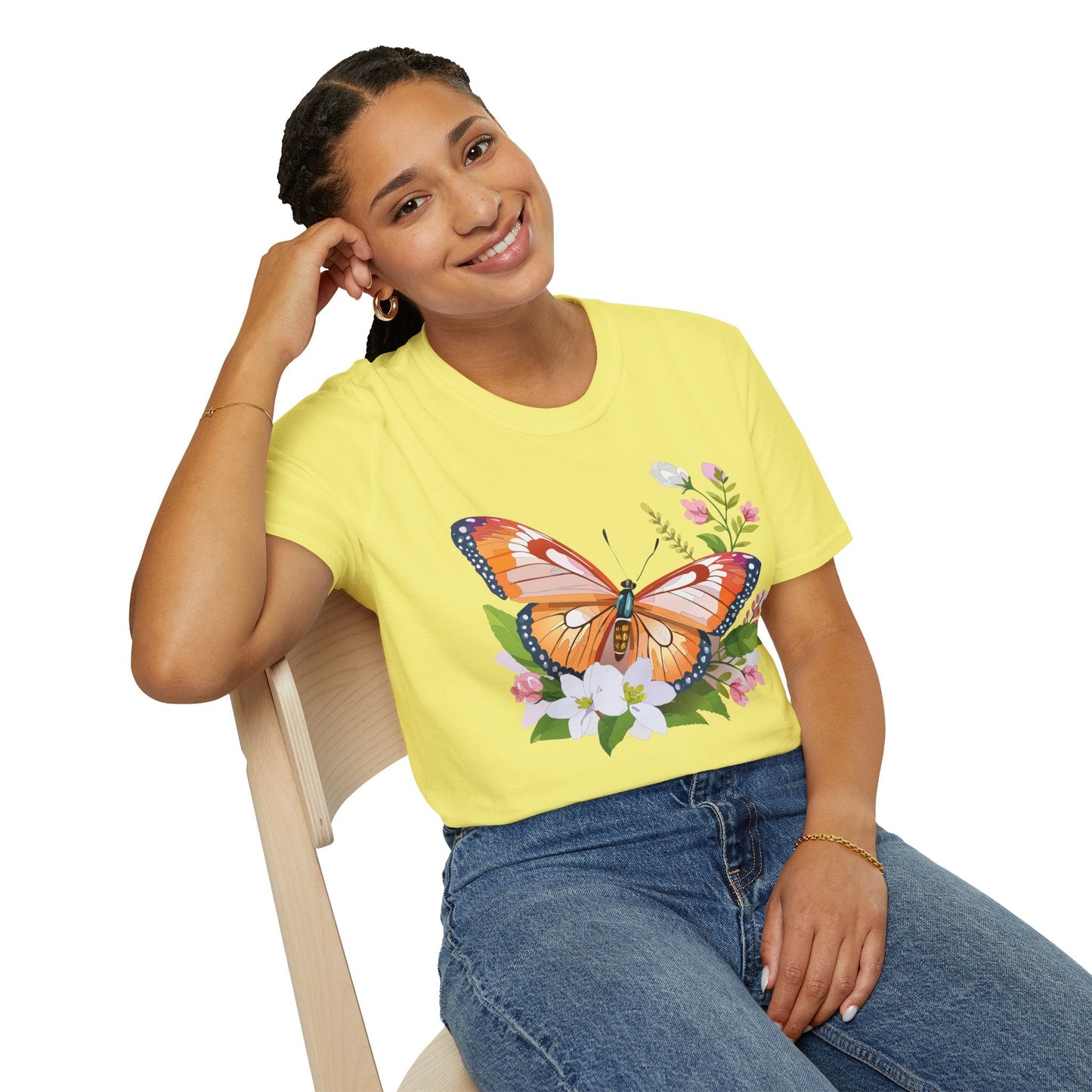 Butterfly Shirt Unisex T Shirt Gildan 64000 Softstyle 100 Percent Ring Spun Cotton
