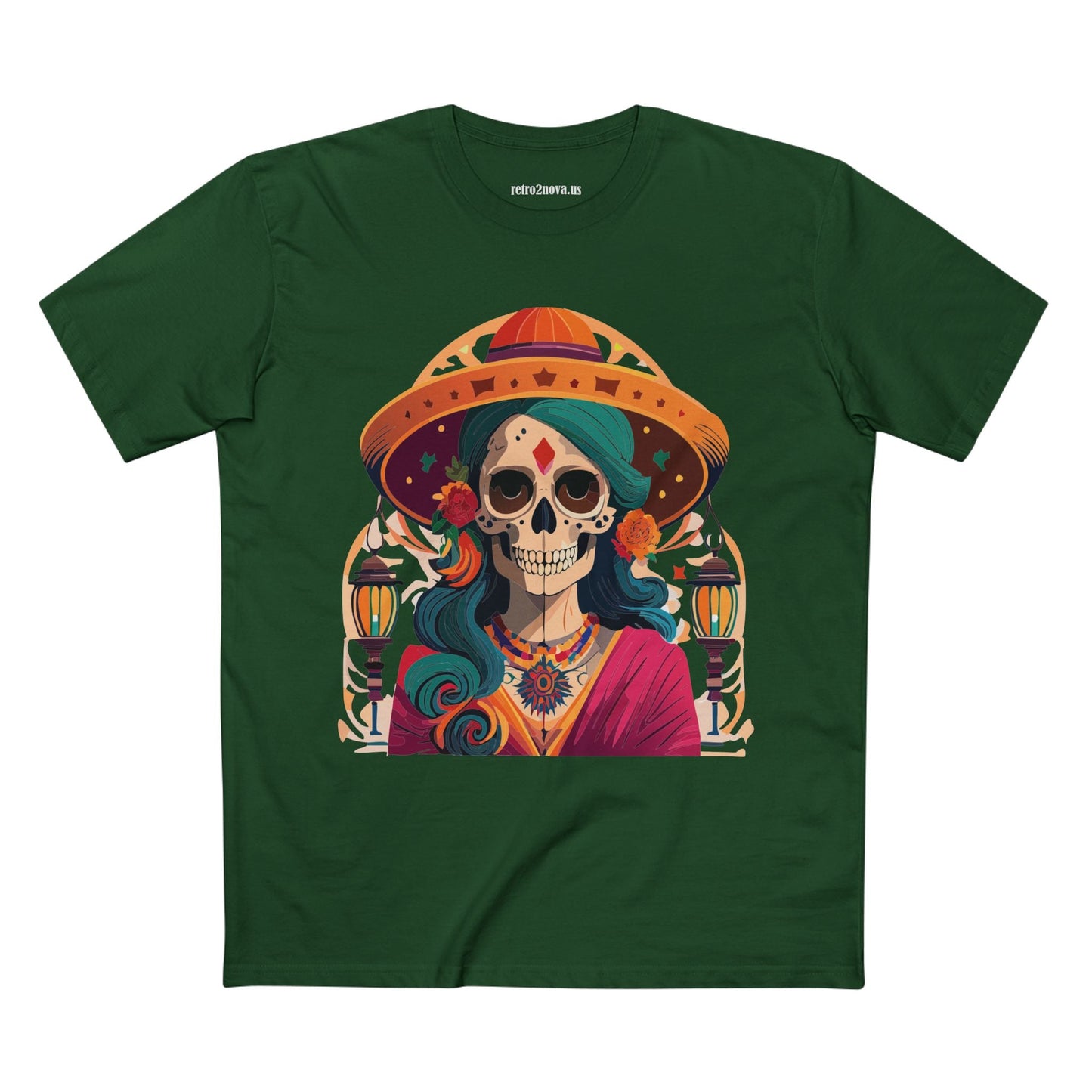 Skull Shirt Skeleton Shirt Unisex Premium Cotton Tee With Original Art Design By Retro2Nova
