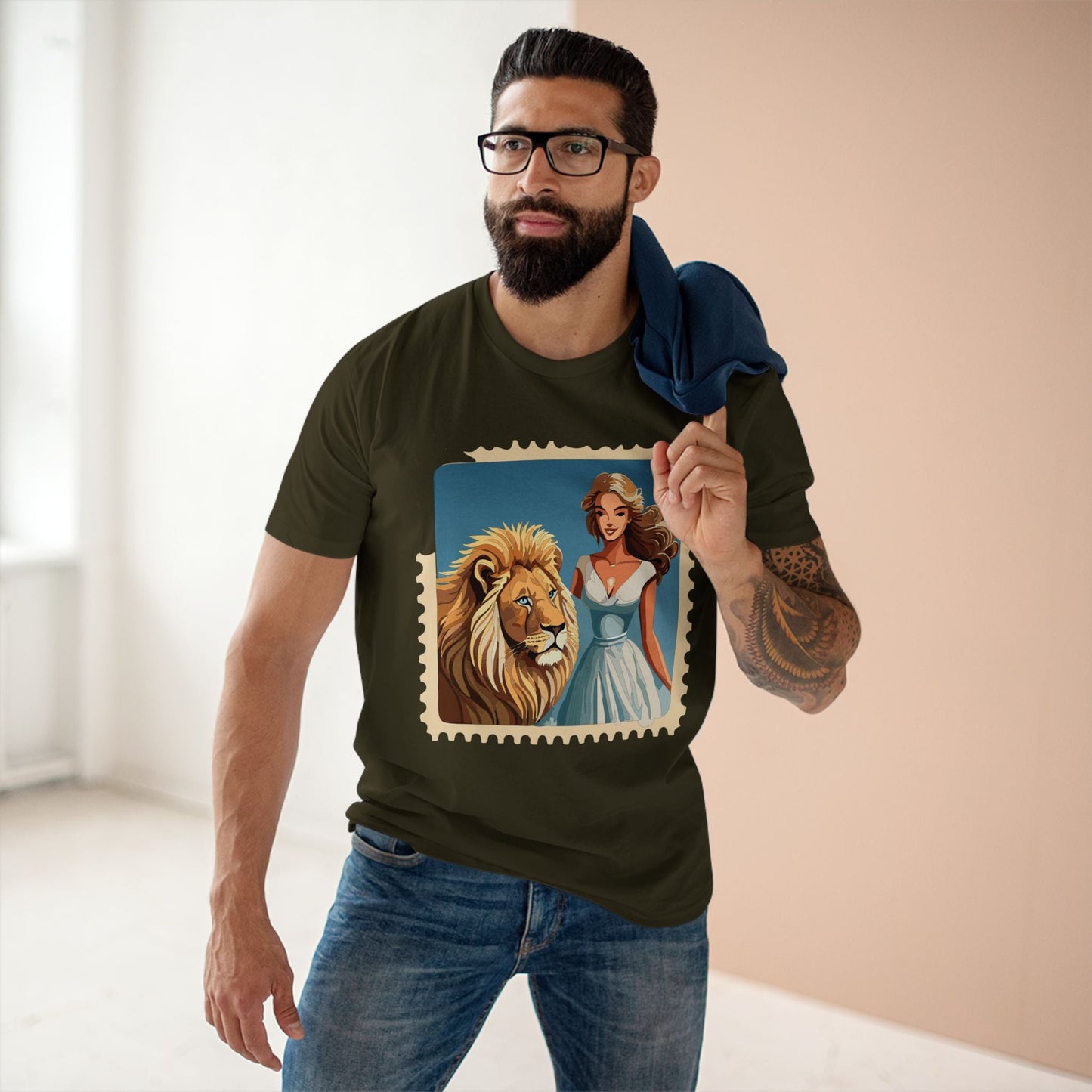 Postage Stamp Shirt Unisex Premium Cotton Tee With Original Art Design Retro2Nova PS54