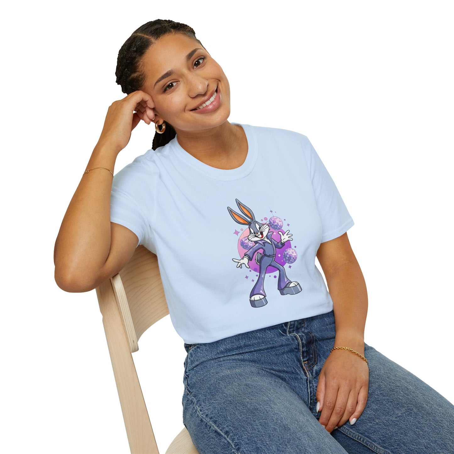 Bugs Bunny Unisex T Shirt Cartoon Animation Tee Gildan Softstyle 64000 Cotton Tee