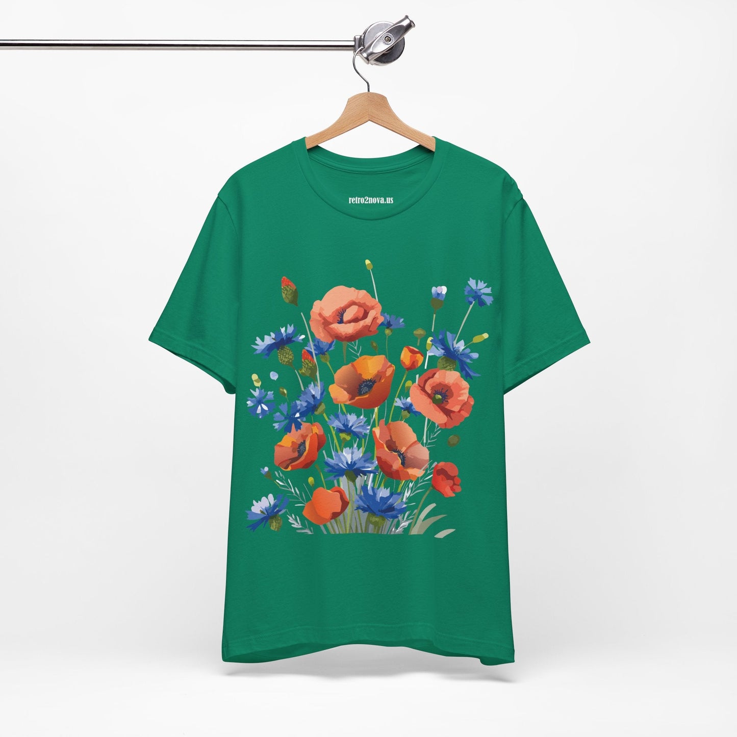 Unisex Floral Shirt Floral Print Tee Lightweight Breathable Fabric Short Sleeve Casual Wear