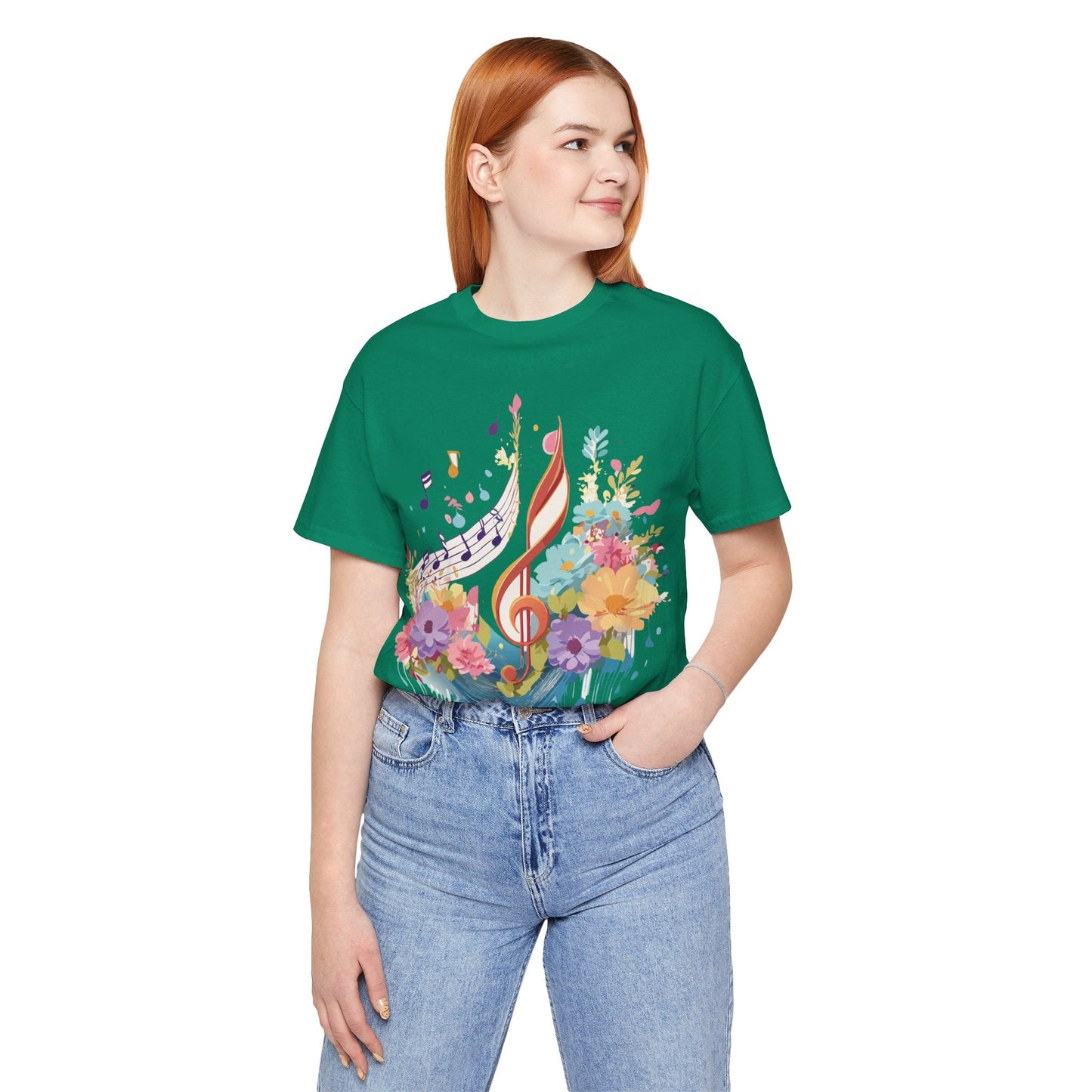 Music Graphic Unisex 100 Cotton Vintage Art with Musical Elements Tee 106