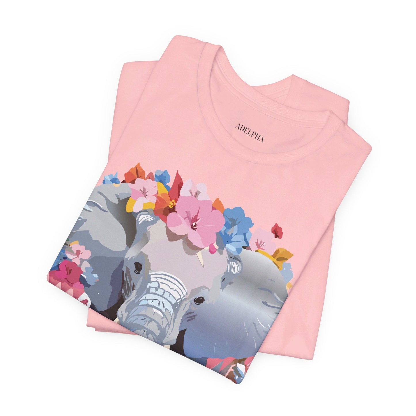 Elephant Graphic Tee Unisex Short Sleeve Jersey With Vintage Inspired Adelpha Artwork