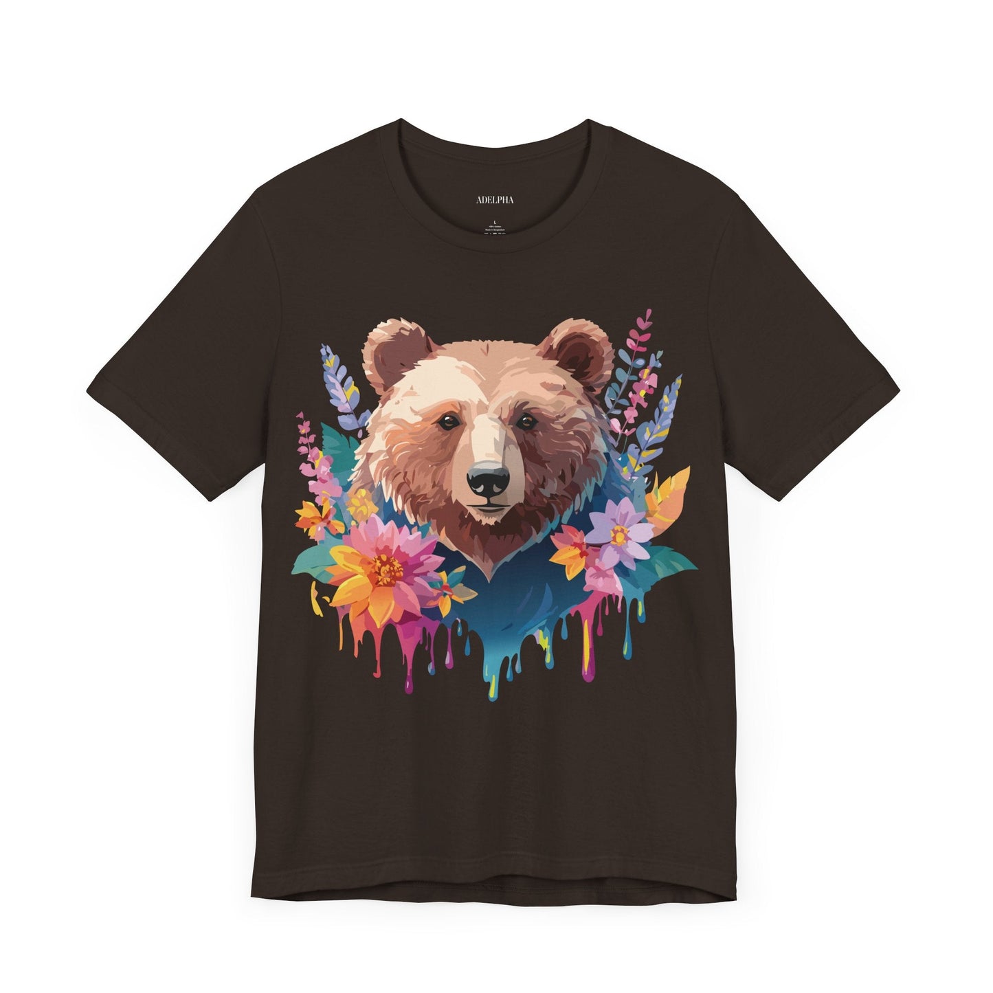 Bear Graphic Unisex 100 Cotton Short Sleeve Art Design Vintage T-Shirt 5