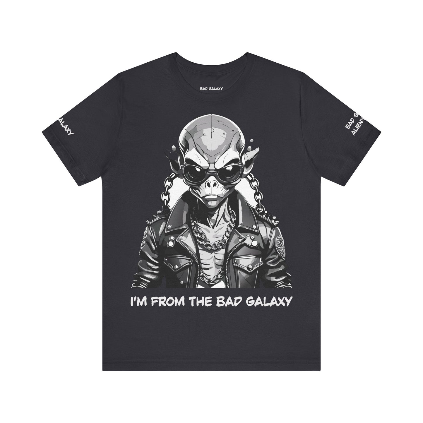 Graphic Cotton T Shirt Unisex Short Sleeve Alien Artwork By Bad Galaxy Premium Everyday Wear