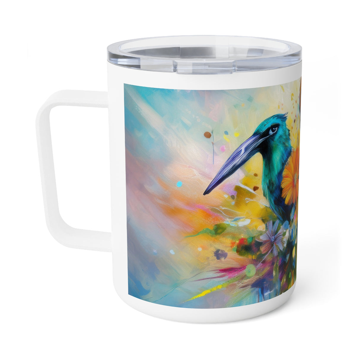 39 Art Design Insulated Coffee Mug Clear Lid 10oz Insulated Coffee Mug 10oz