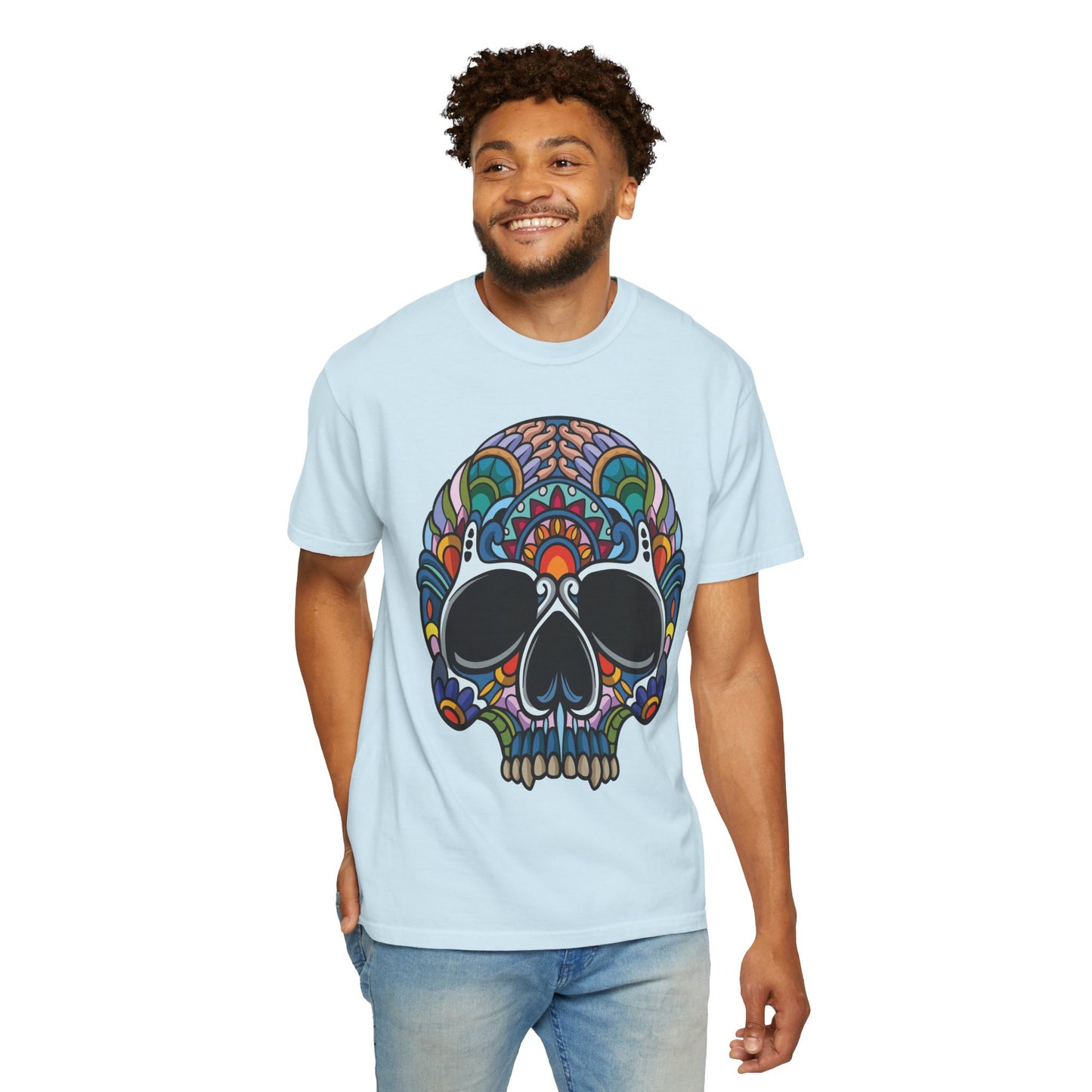 Unisex Cotton Tee Shirt with Skull