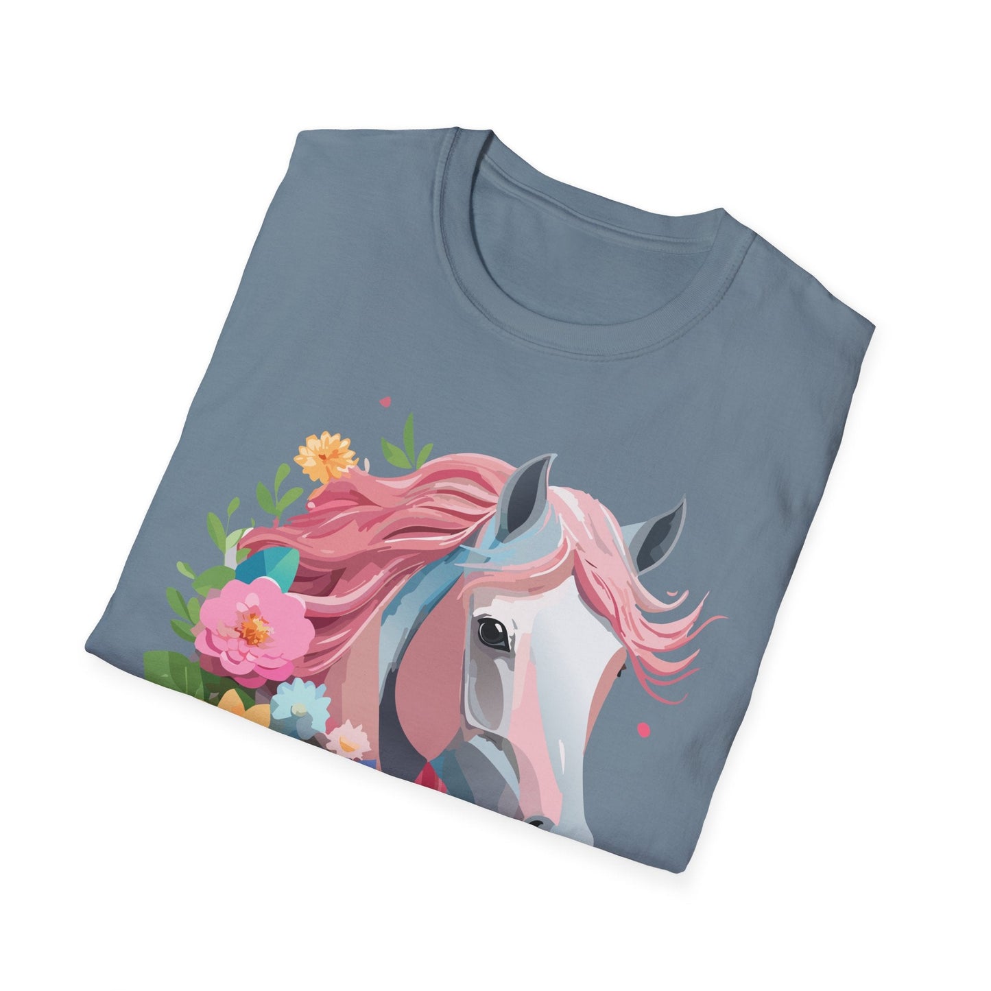 Unisex Horse Shirt Softstyle Cotton Tee With Animal Print Design