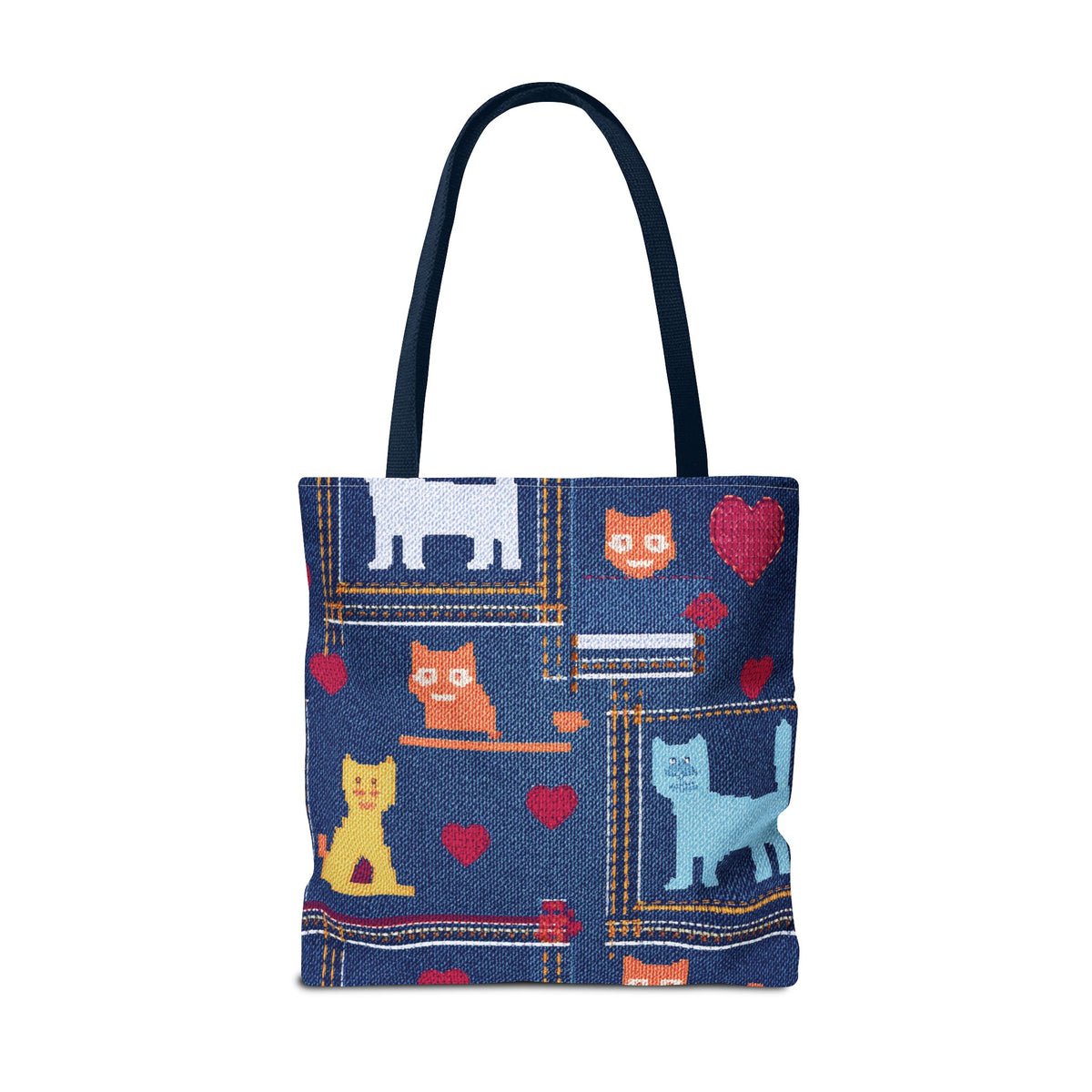 Love Day Graphic Design Denim Fabric Imitation Print Unisex Canvas Bag POLY 3 Sizes Tote Bag 201-10