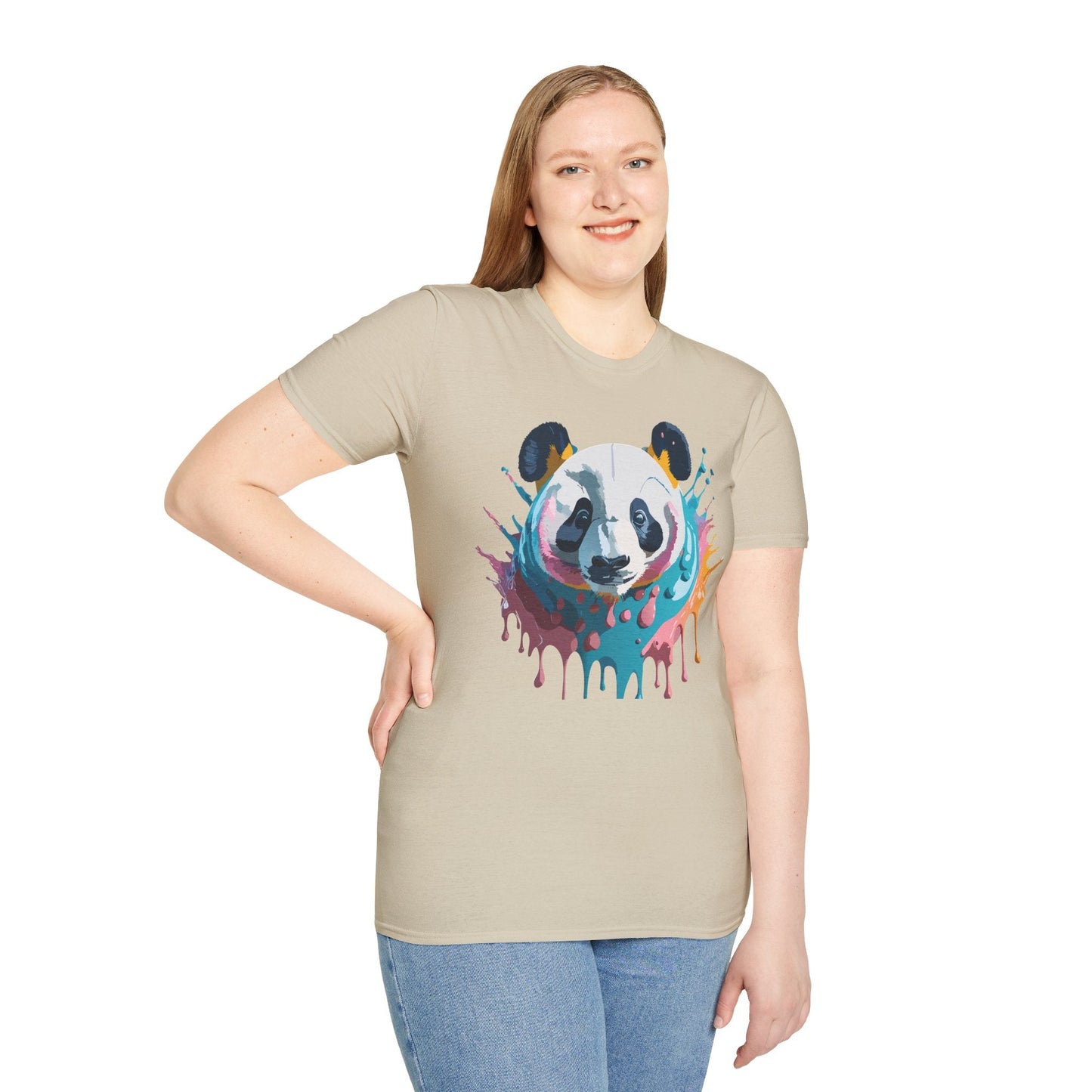 Panda Shirt Unisex T Shirt Gildan Softstyle 64000 Panda Graphic Animal Tee 100 Percent Cotton