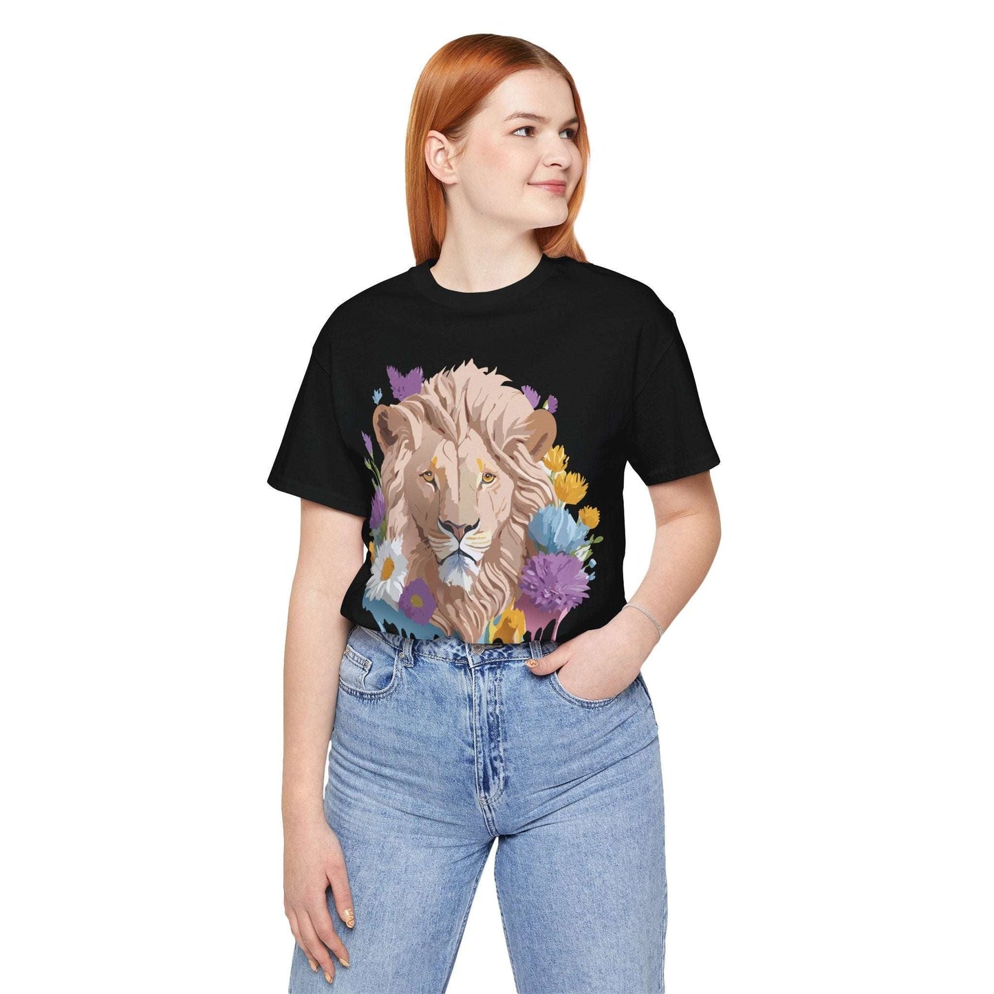 Adelpha Lion Graphic T Shirt Unisex Short Sleeve Tee With Vintage Inspired Artwork