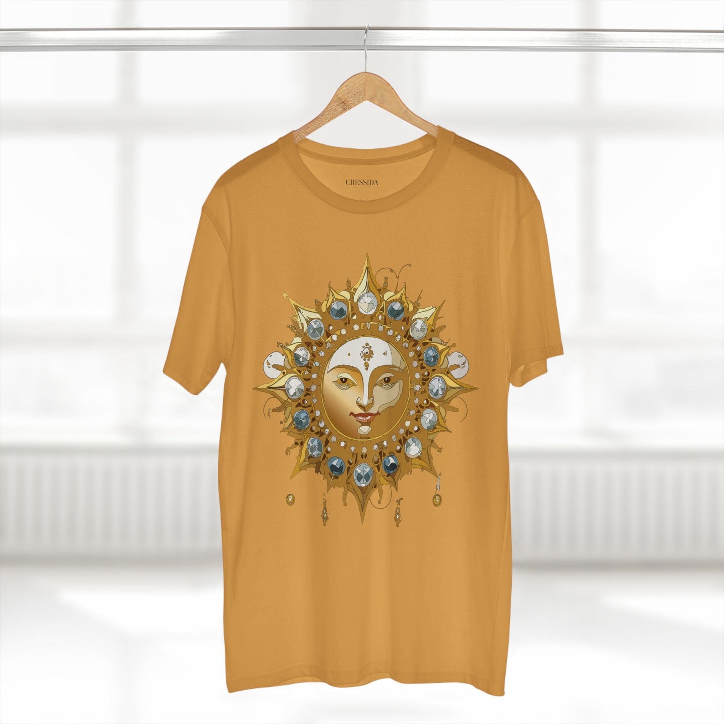 Gold Sun Graphic Unisex 100 Cotton T-Shirt with Golden Art Design 1