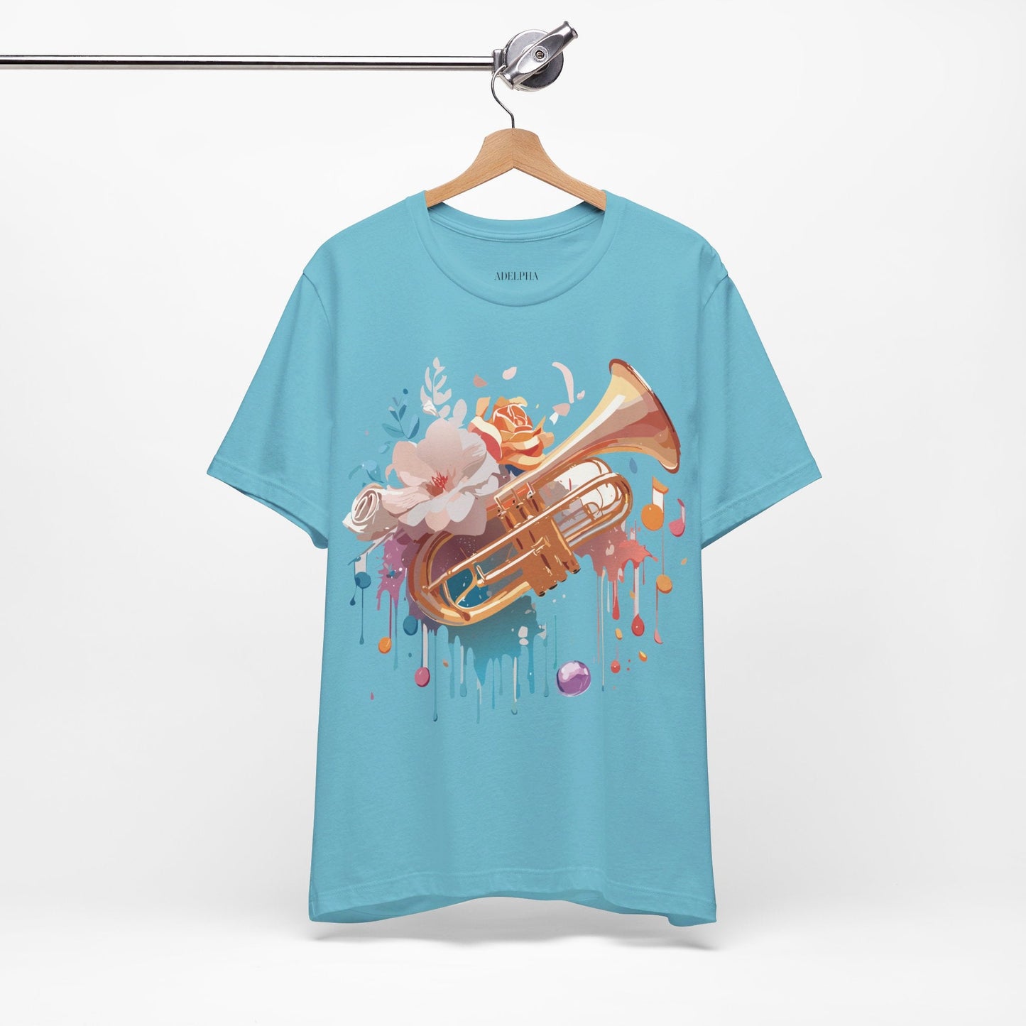 Music Graphic Unisex 100 Cotton Vintage Art with Musical Elements Tee 138