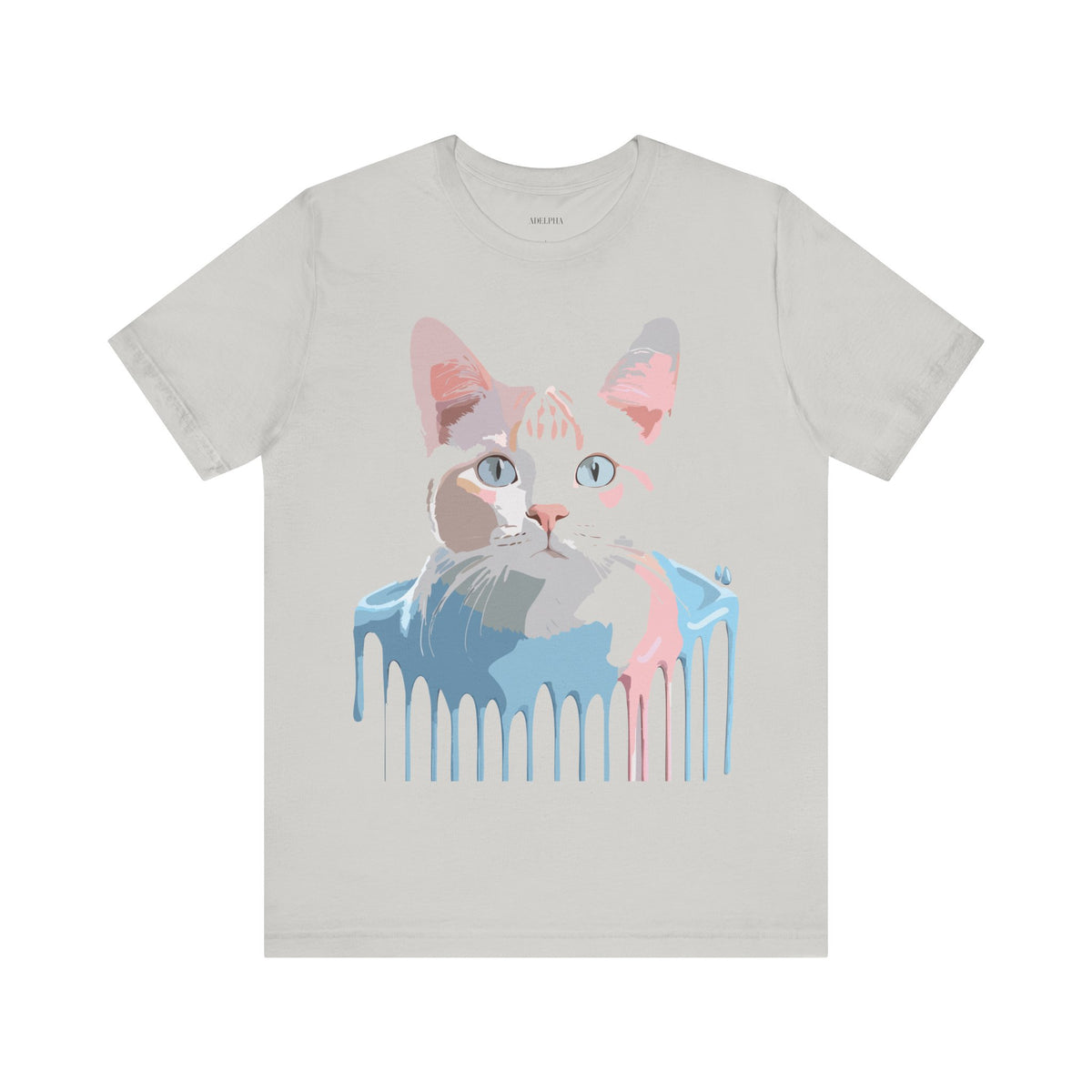 Cat Graphic Unisex Cotton Bella+Canvas Tee with Art Animal Design d04
