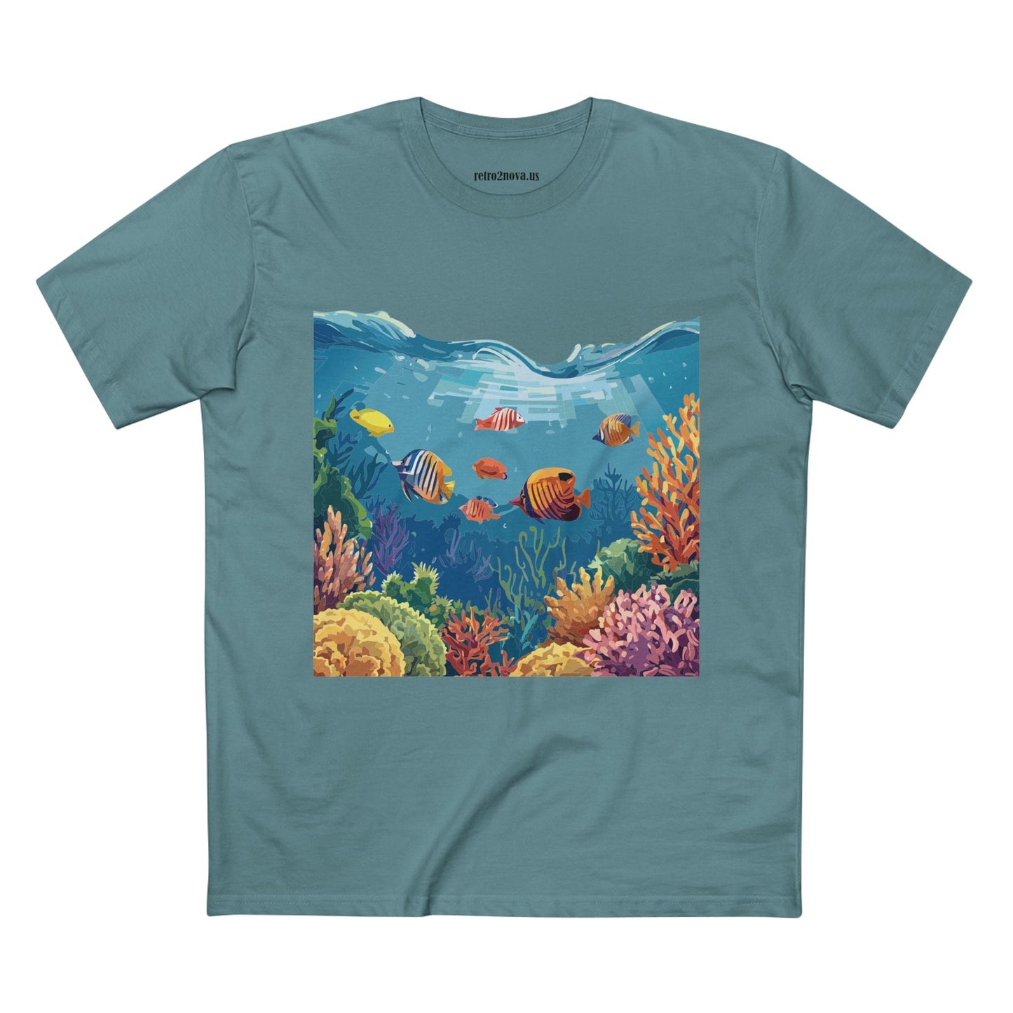 Ocean Pacific OP-25 Unisex Premium Cotton Tee With Original Art Design By Retro2Nova Art Collection
