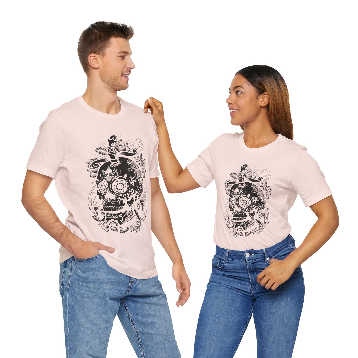 Unisex Cotton Tee Shirt with Skull