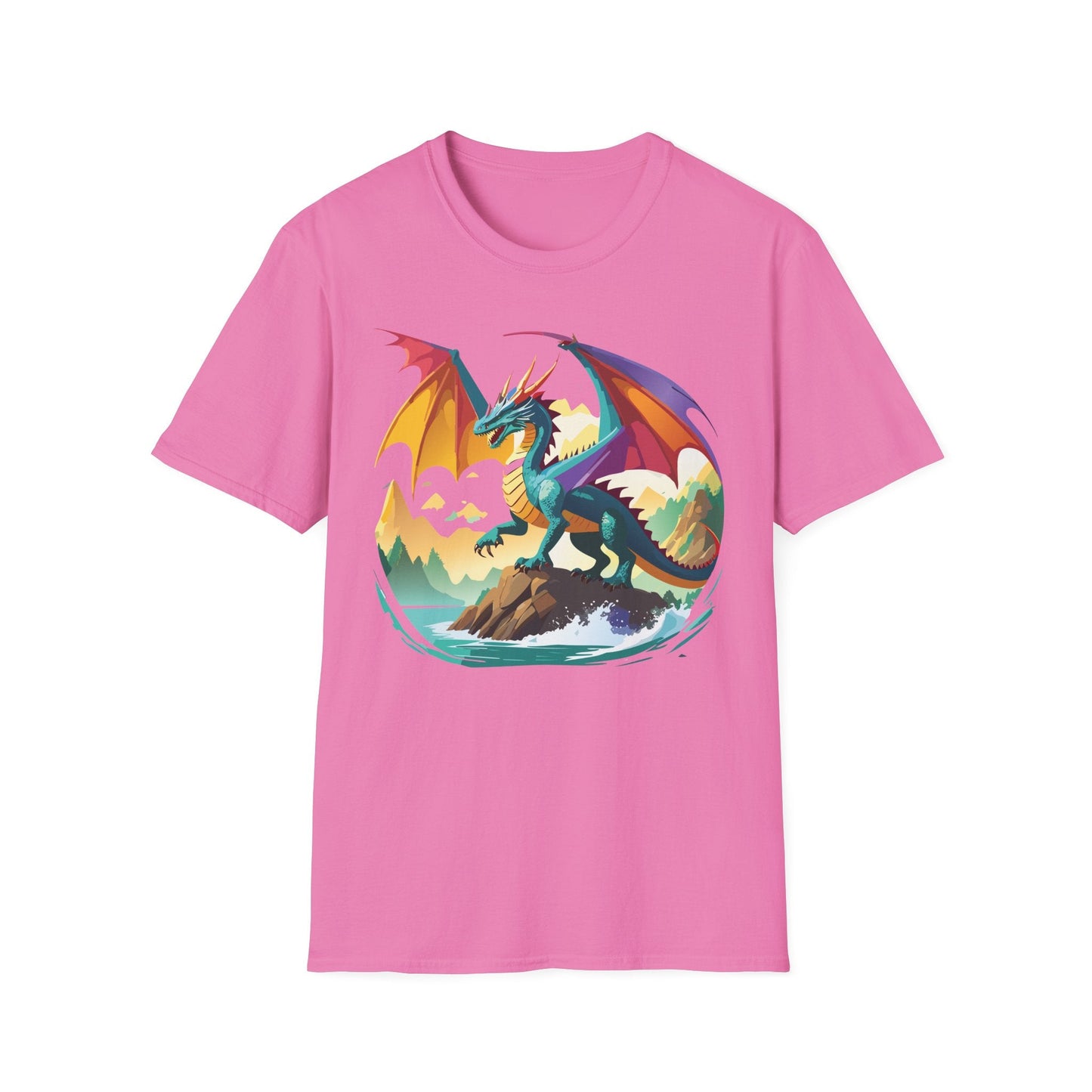 Dragon T Shirt Unisex Dragon Shirt Animal Design Softstyle Tee 100 Percent Cotton