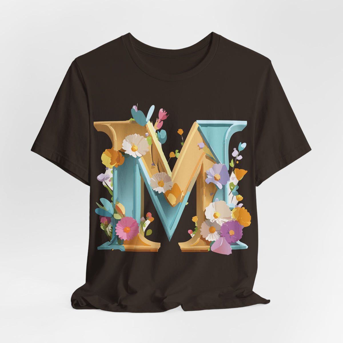 Letter M Graphic Unisex Cotton Bella+Canvas Tee with Art Letter Design