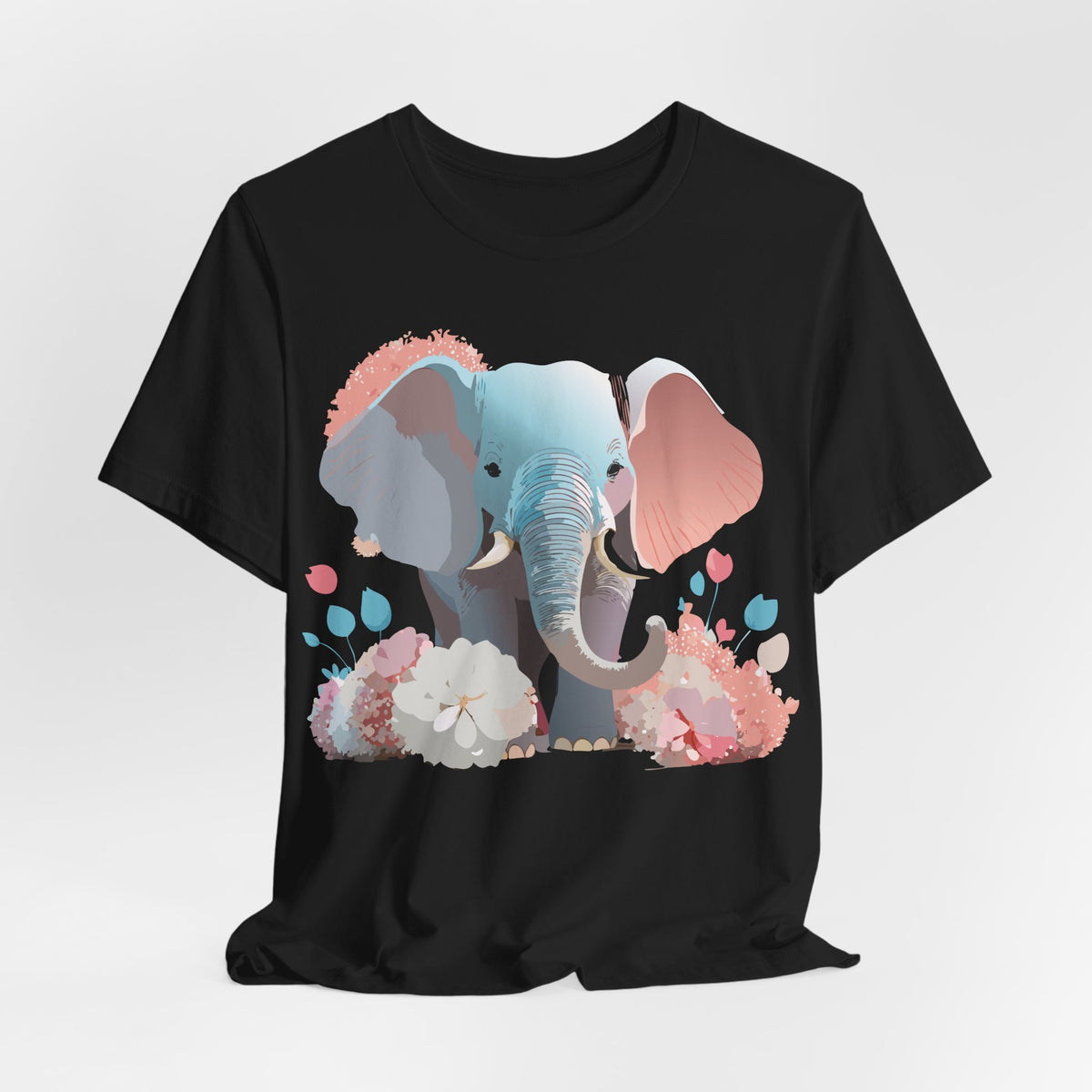Elephant Graphic Unisex Cotton Bella+Canvas Tee with Art Animal Design d16