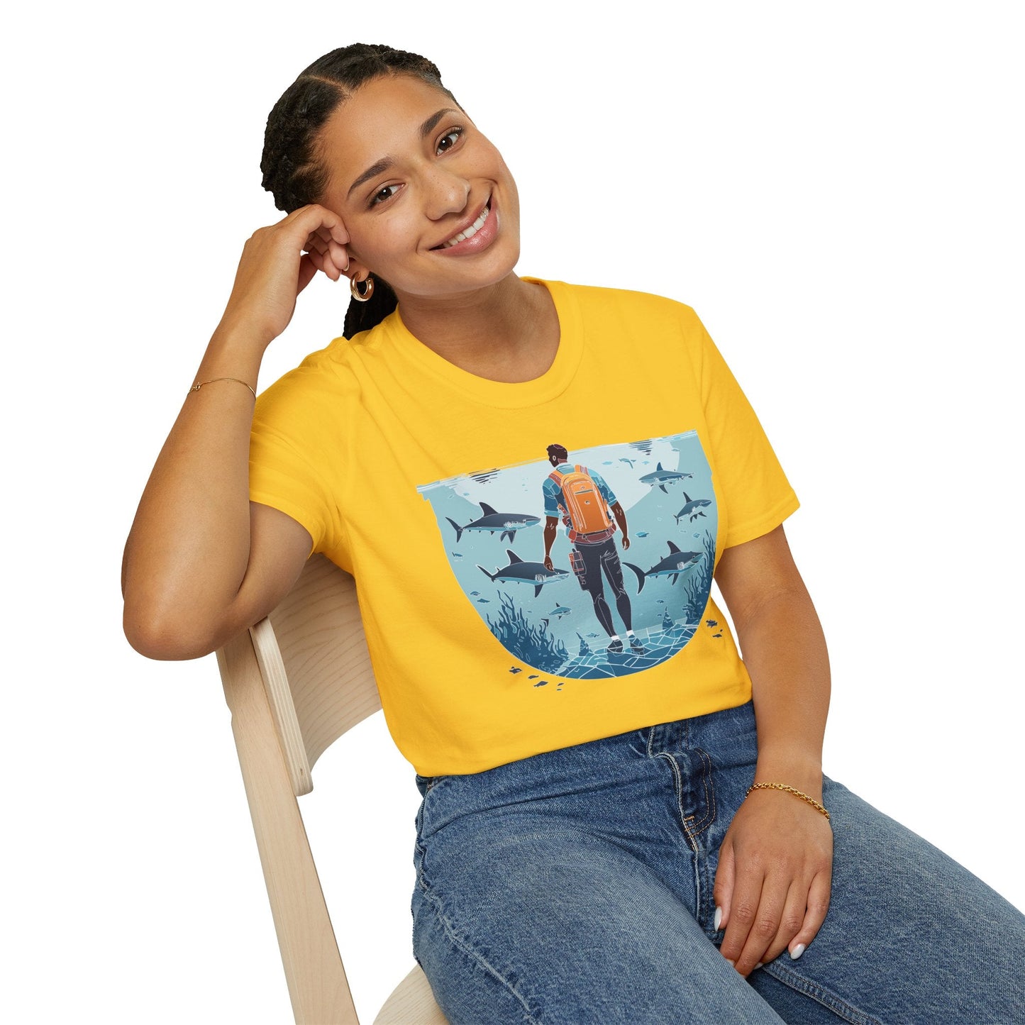 Ocean Graphic Unisex Softstyle Cotton Tee 5