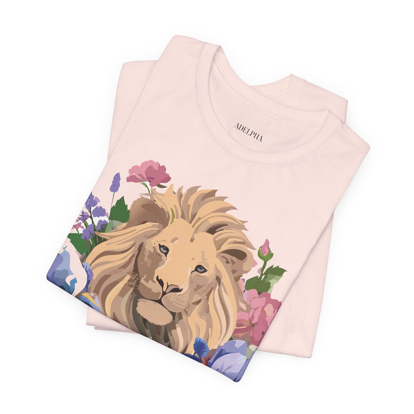 Adelpha Lion Shirt Unisex Graphic Tee Short Sleeve Vintage Style Lion Design Artwork