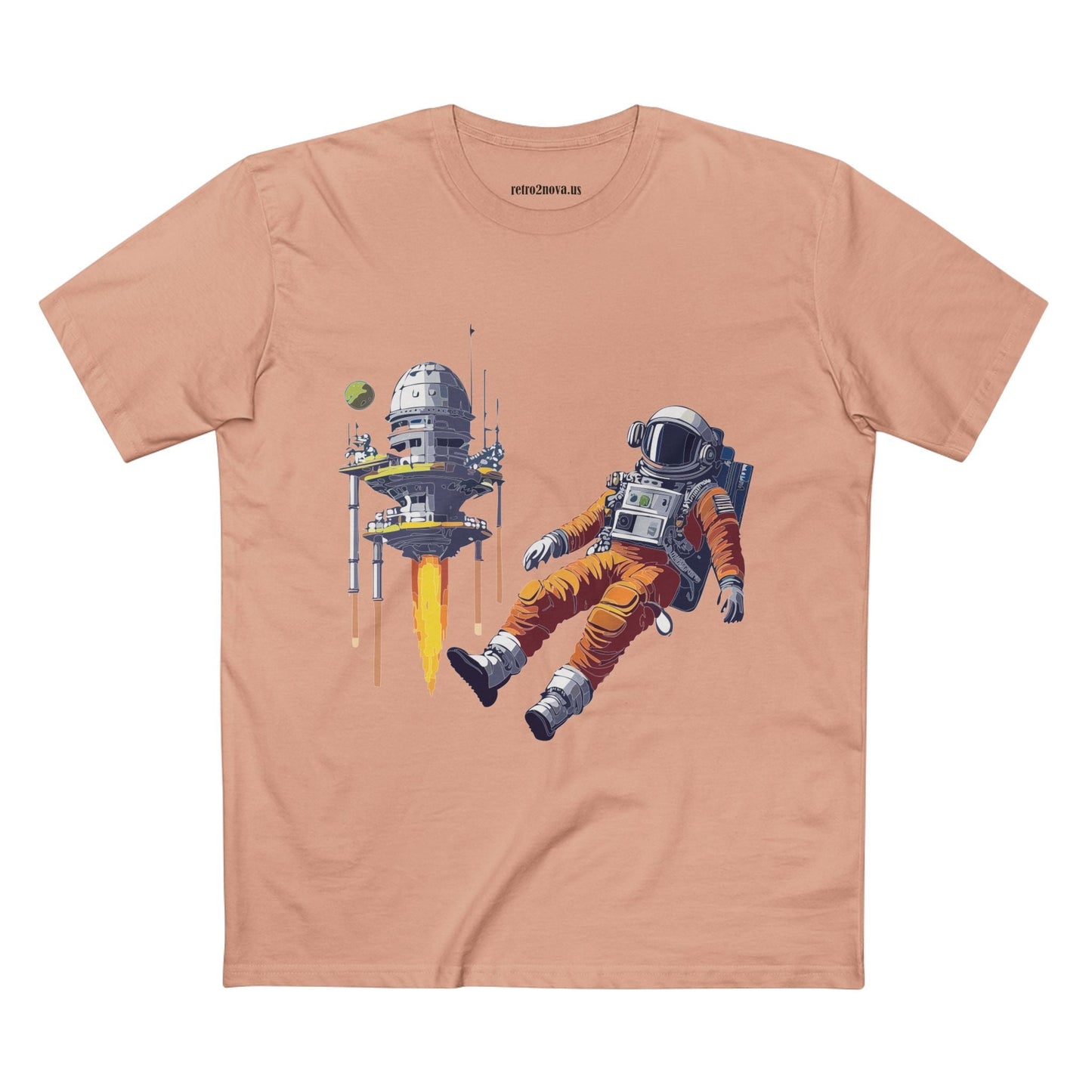 Cosmos Astronaut Shirt Unisex Premium Cotton Tee With Original Art Design By Retro2Nova