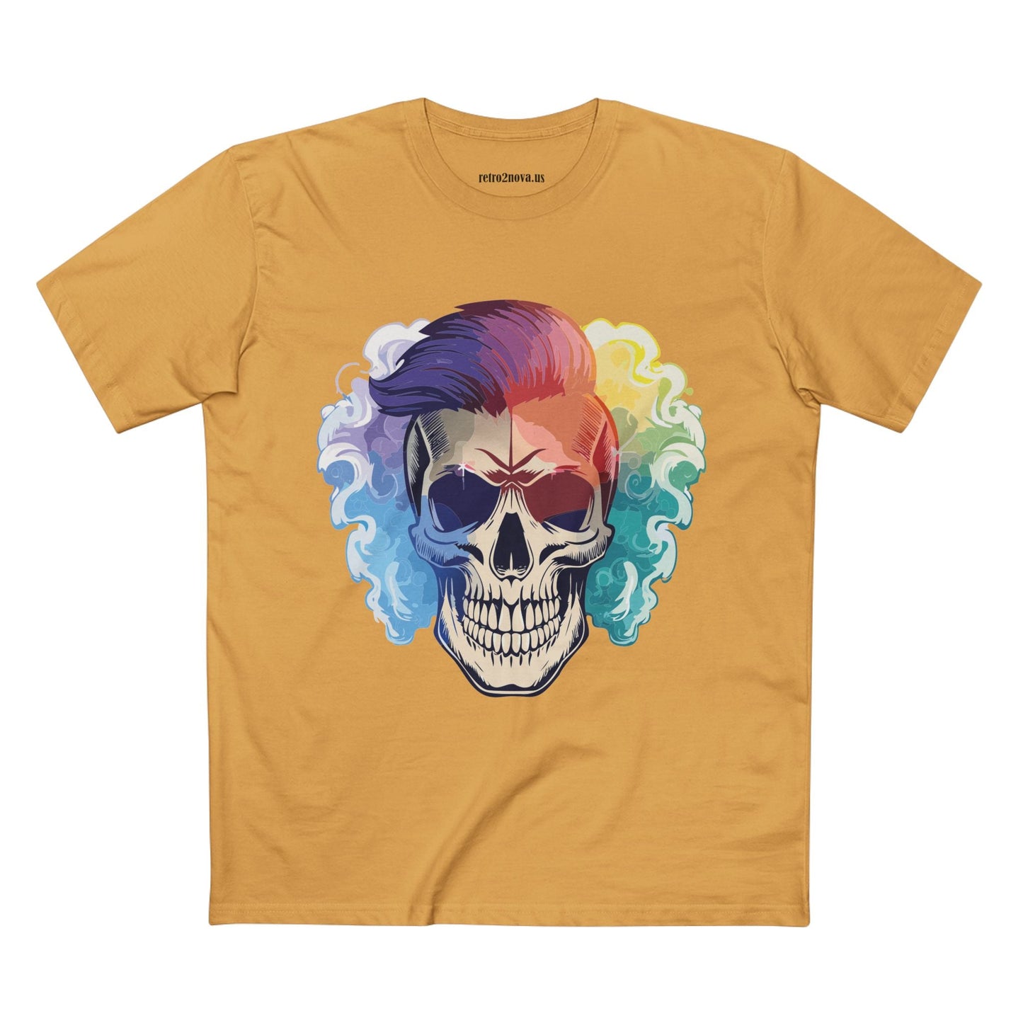 Retro2Nova Skull Shirt Unisex Premium Cotton Tee With Original Art Design Skeleton Graphic