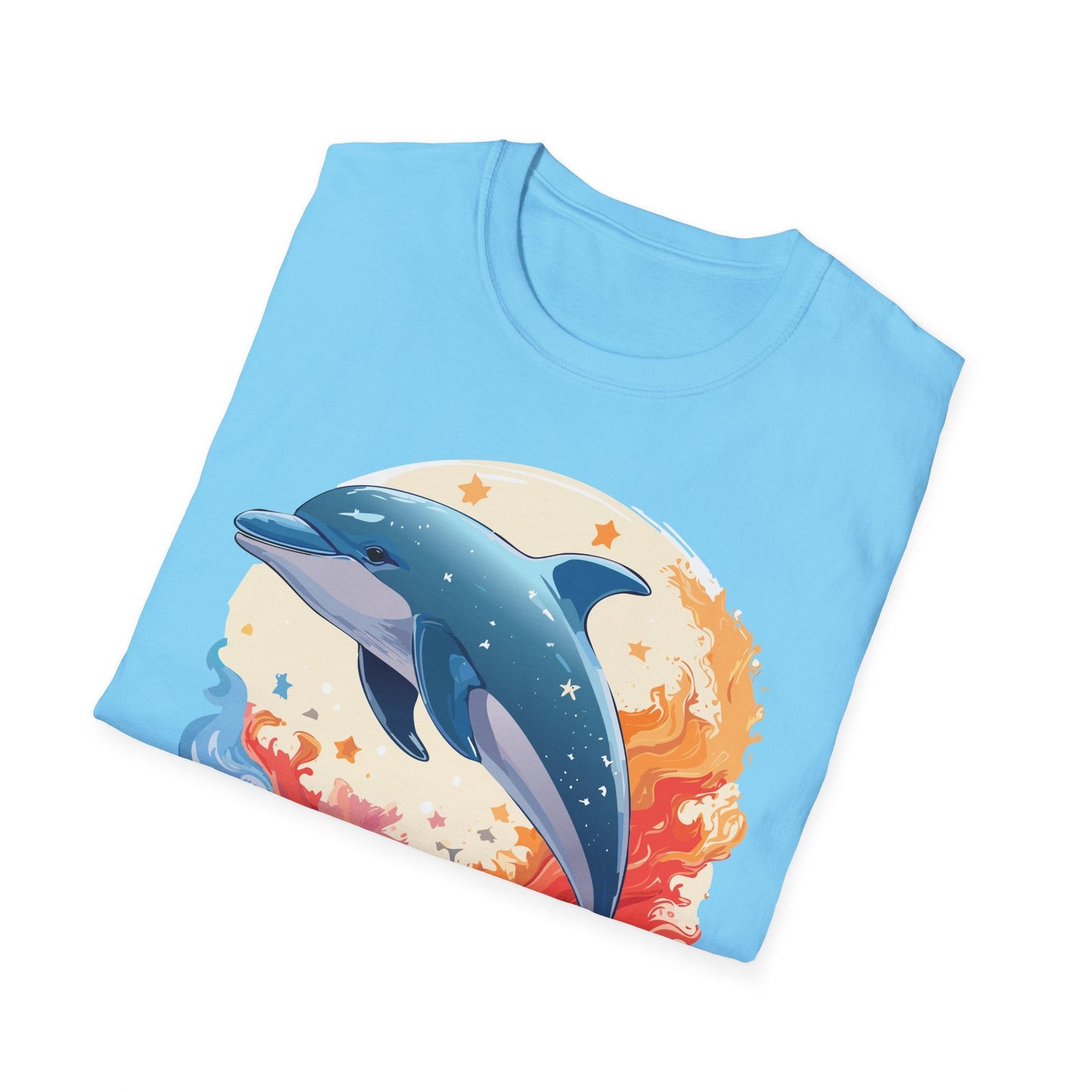 Dolphin T Shirt Unisex Softstyle Gildan 64000 100 Percent Ring Spun Cotton Animal Fish Tee