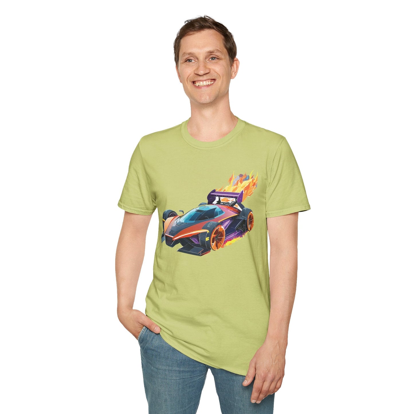 Unisex Car T Shirt Hot Wheels Graphic Tee Car Shirt Gildan Softstyle 64000 Cotton Tee