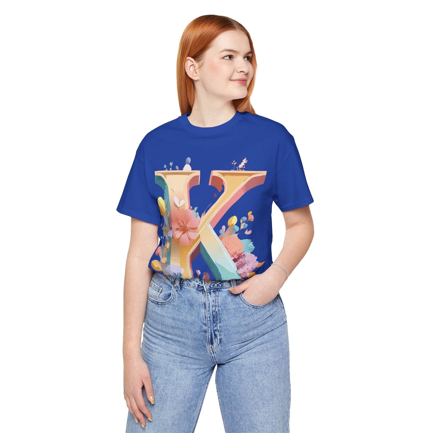 Unisex Letter K Graphic Tee By Adelpha Vintage Inspired Artwork Short Sleeve Shirt
