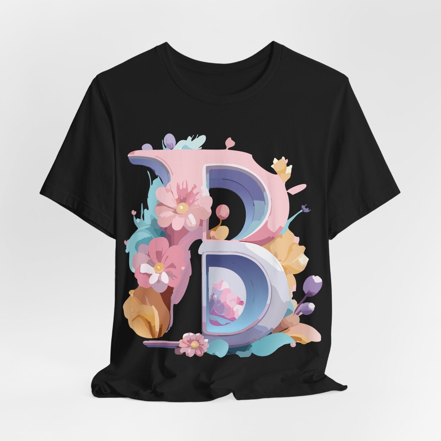 Letter B Shirt Graphic Tee Unisex Vintage Inspired Artwork Adelpha Art Design Short Sleeve