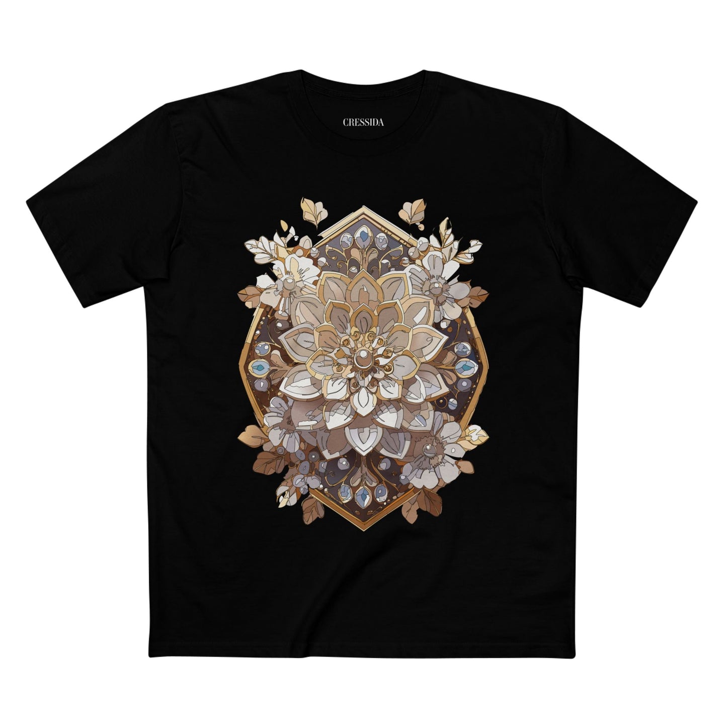 Floral Graphic T-Shirt Unisex 100 Cotton Art Design with Antique Flowers Tee 15