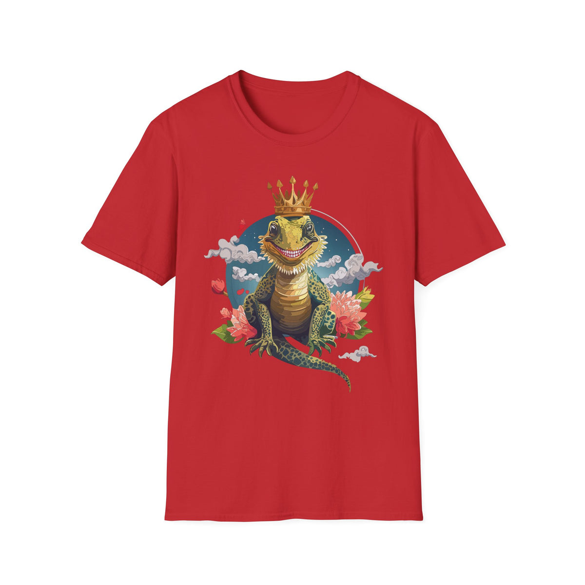 Crowned Lizard King T-Shirt | Royal Gecko Illustration