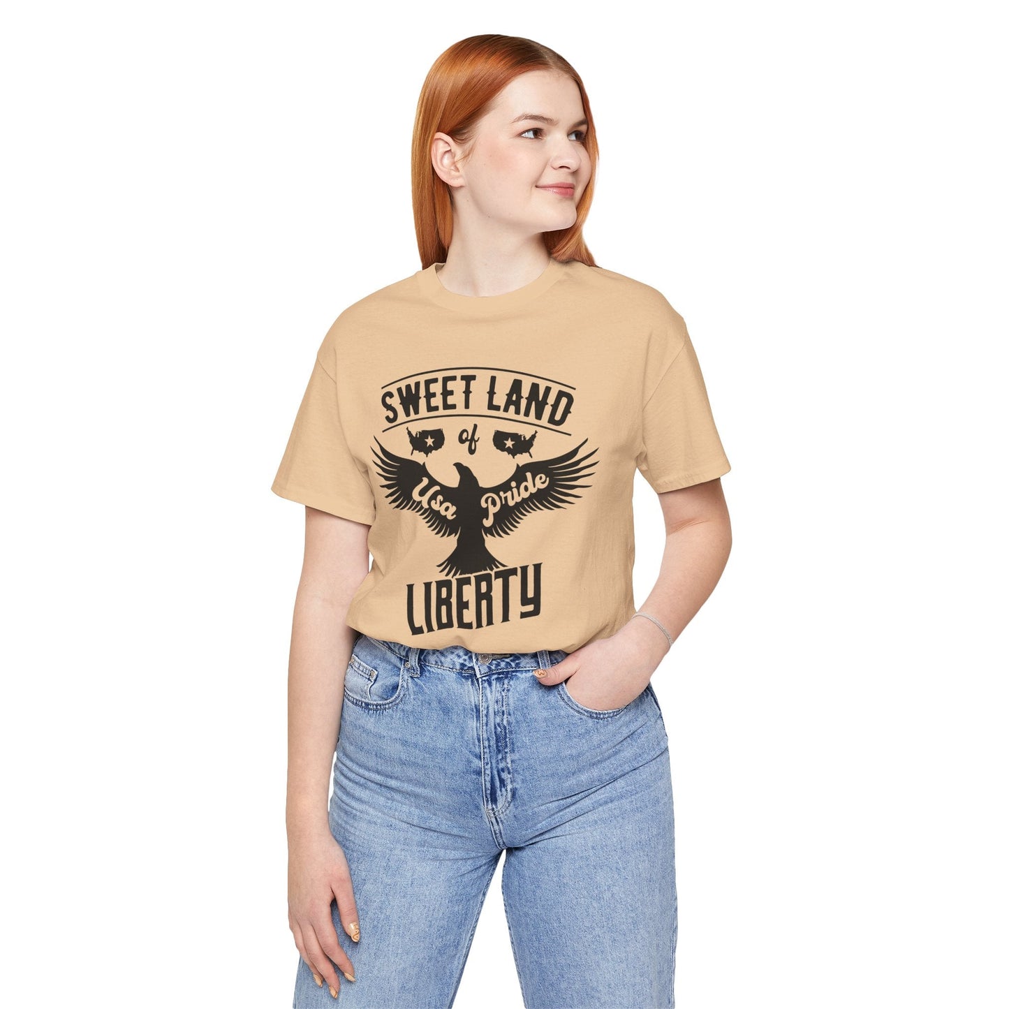 Liberty Eagle Graphic Unisex Cotton T-Shirt a4