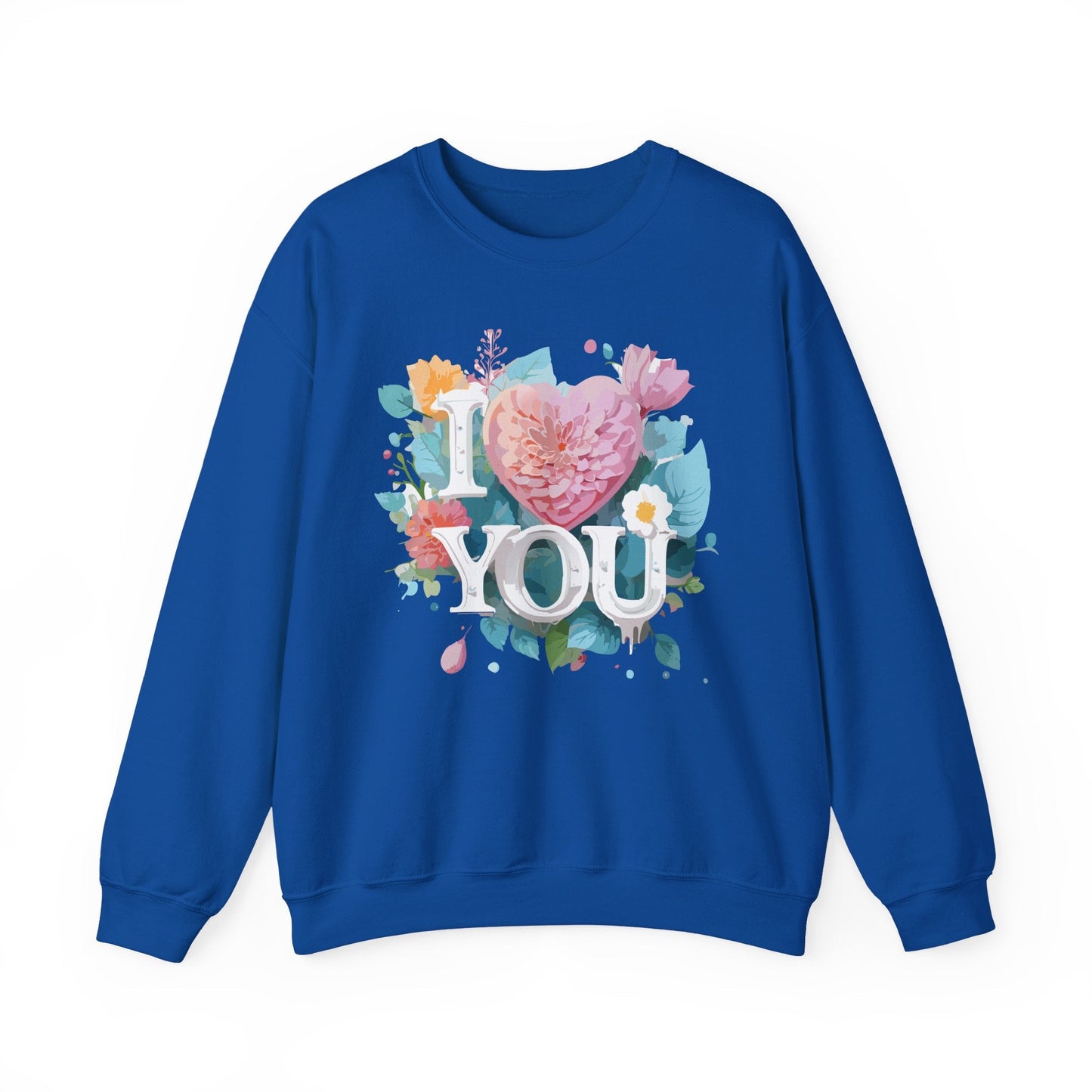 Floral Love Sweatshirt Unisex Valentines Day Gift 50 50 Cotton Polyester Crewneck