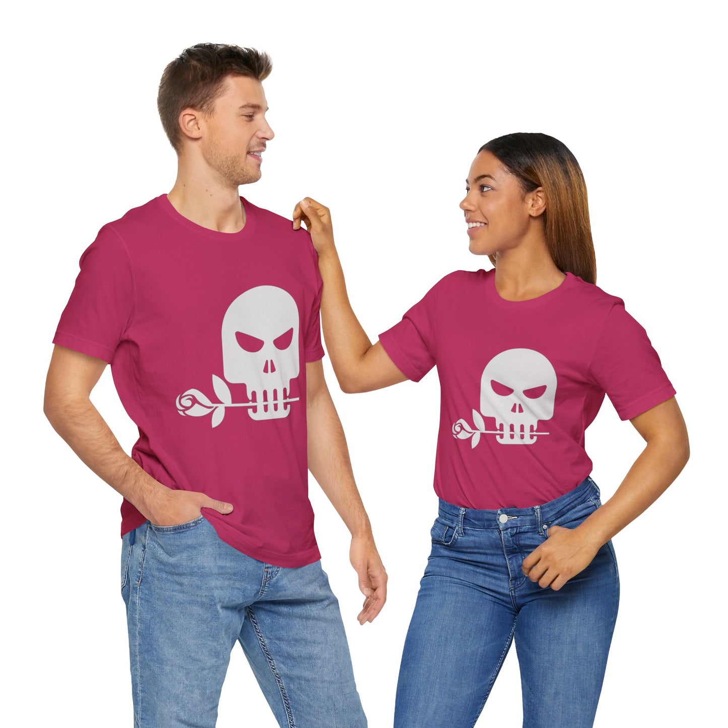 Unisex Cotton Tee Shirt with Skull