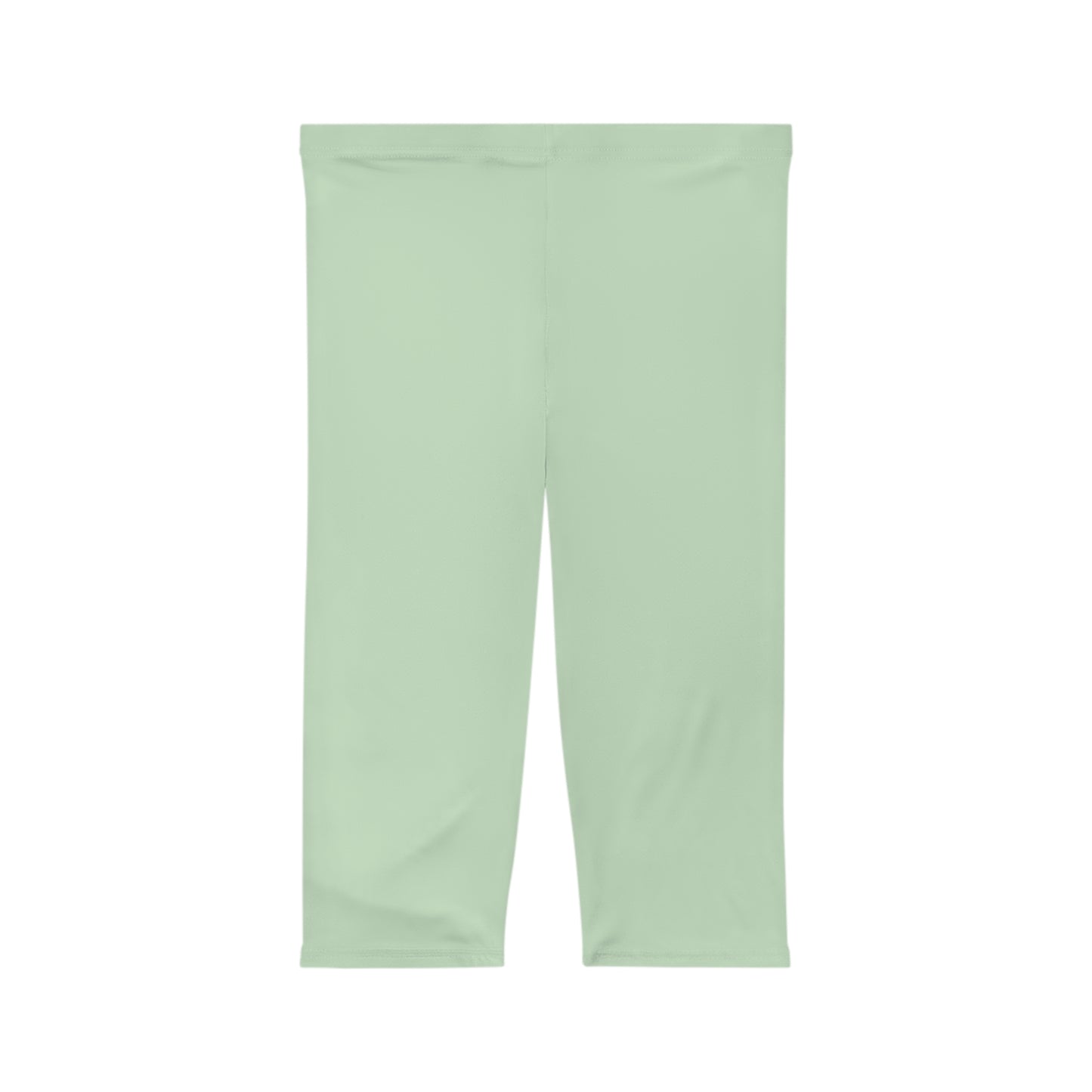 Light Green Mist Color Women's Brushed Suede Poly Span Casual Capri Leggings XS-2XL