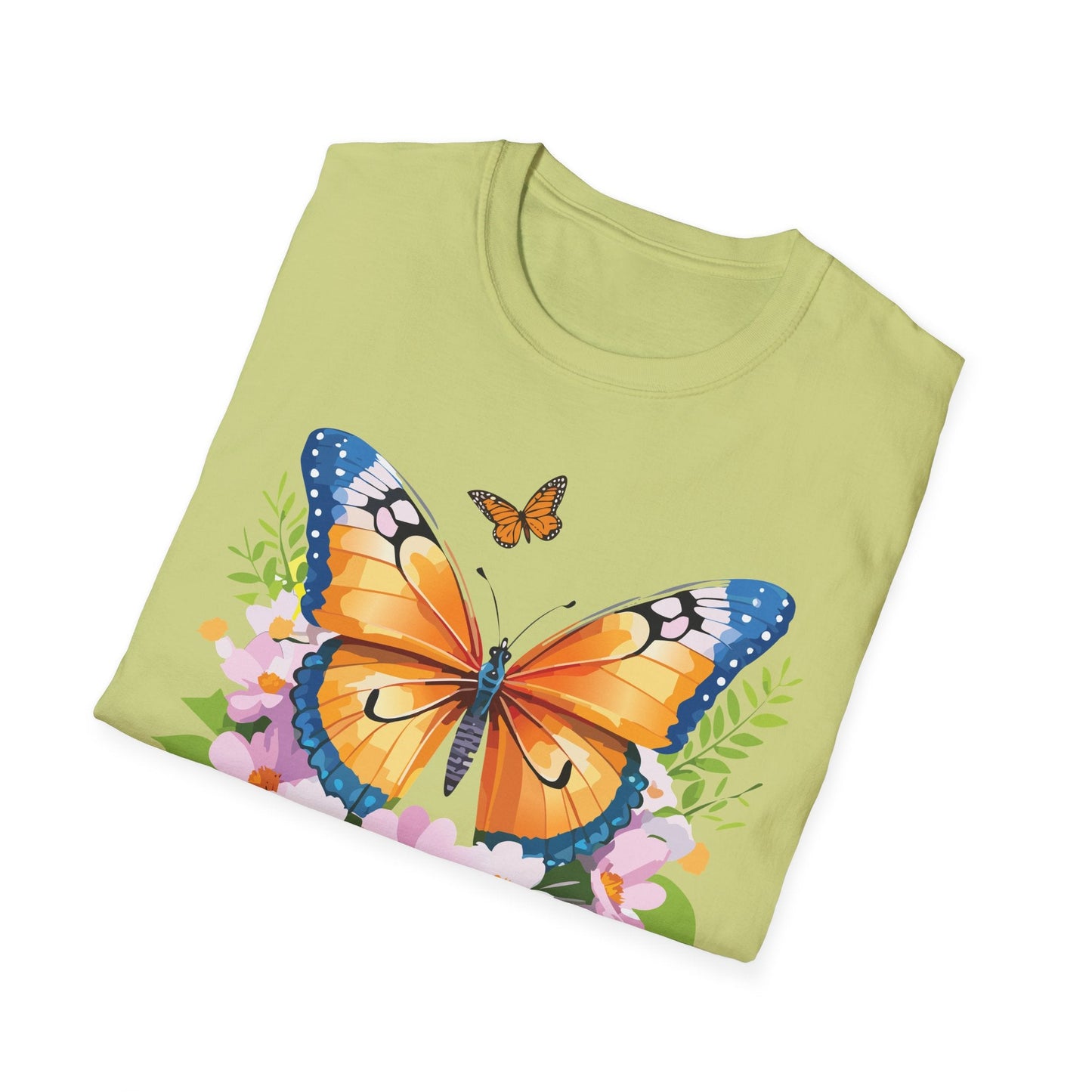Butterfly Shirt Unisex Cotton Tee Monarch Butterfly Design Gildan Softstyle 64000 Short Sleeve